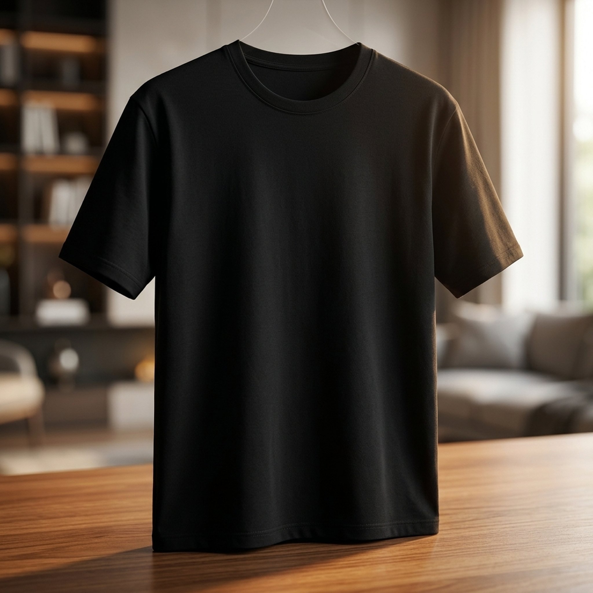 Men's Classic Black Crew Neck T-Shirt 5