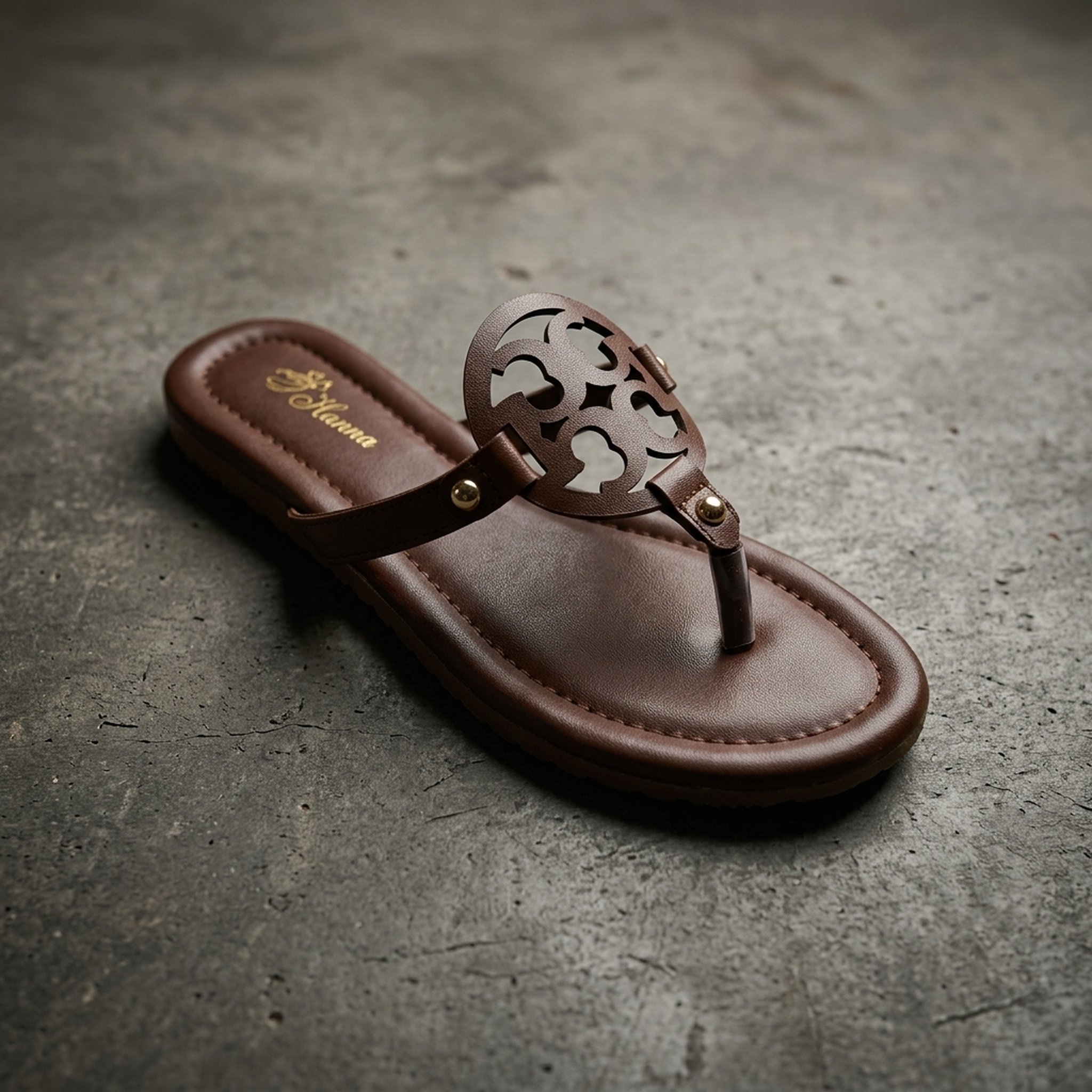 Lucky footwear Brown Decorative Thong Flat Sandals 4