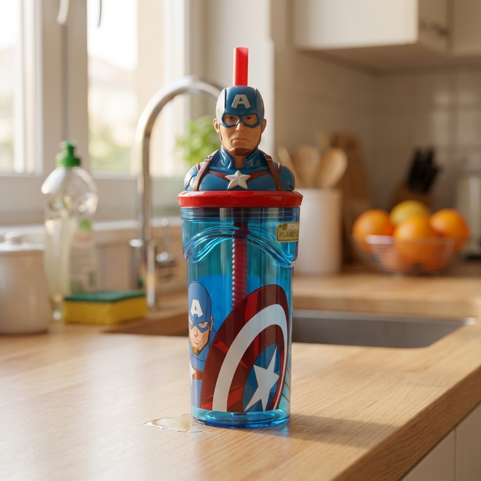 JustDreamIn Captain America Theme Sipper Bottle