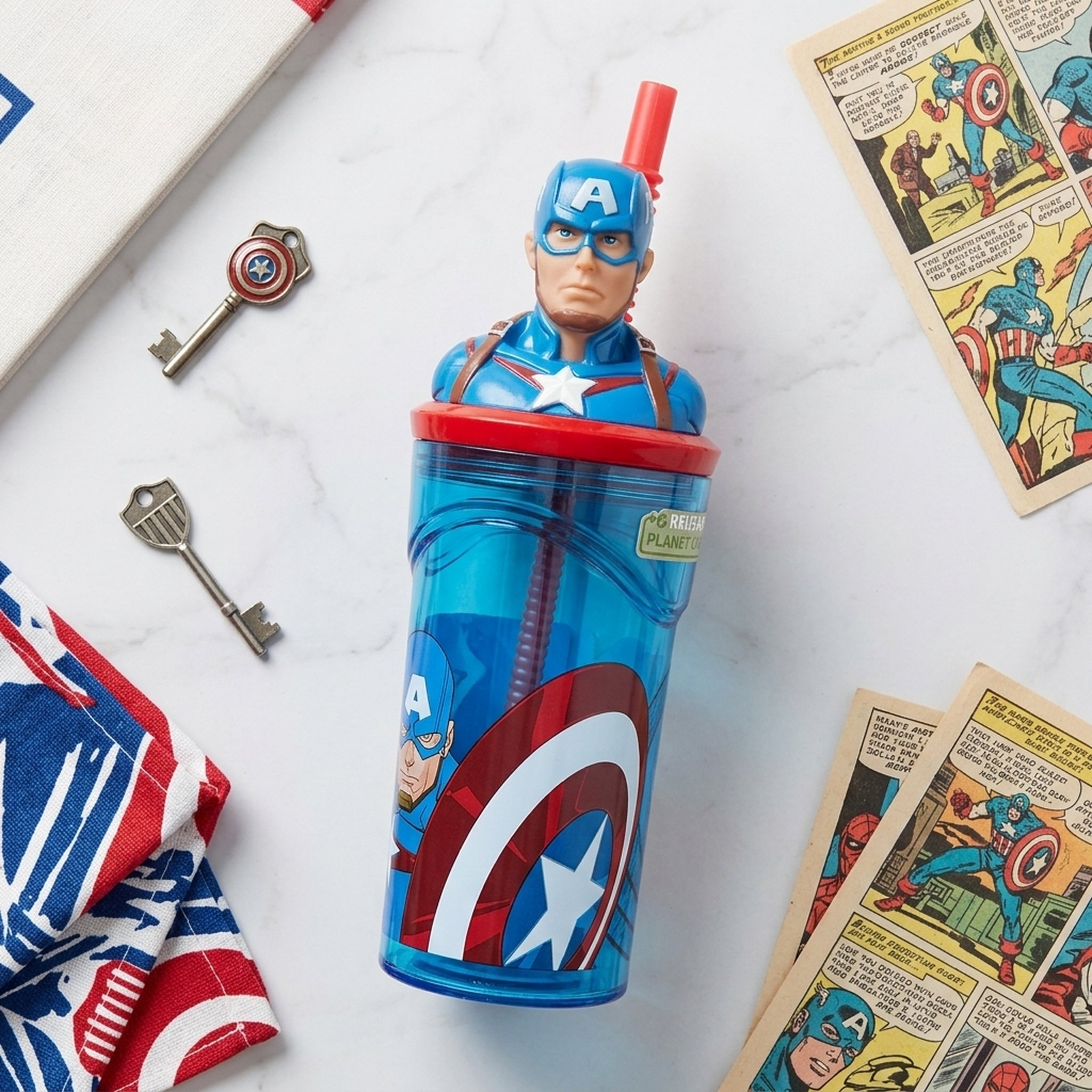JustDreamIn Captain America Theme Sipper Bottle 5