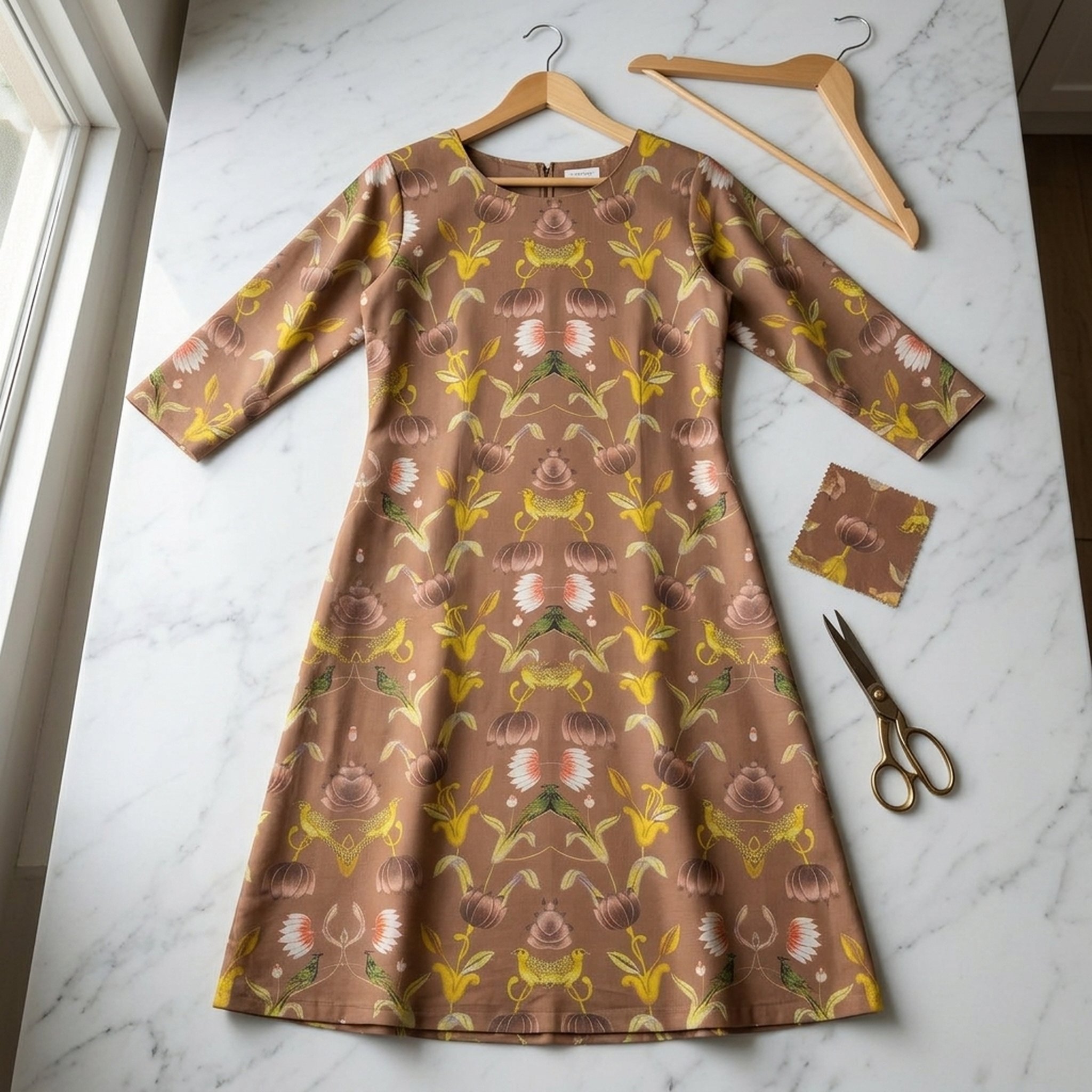 Rohit Bal inspired Floral Bird Print Dress 4