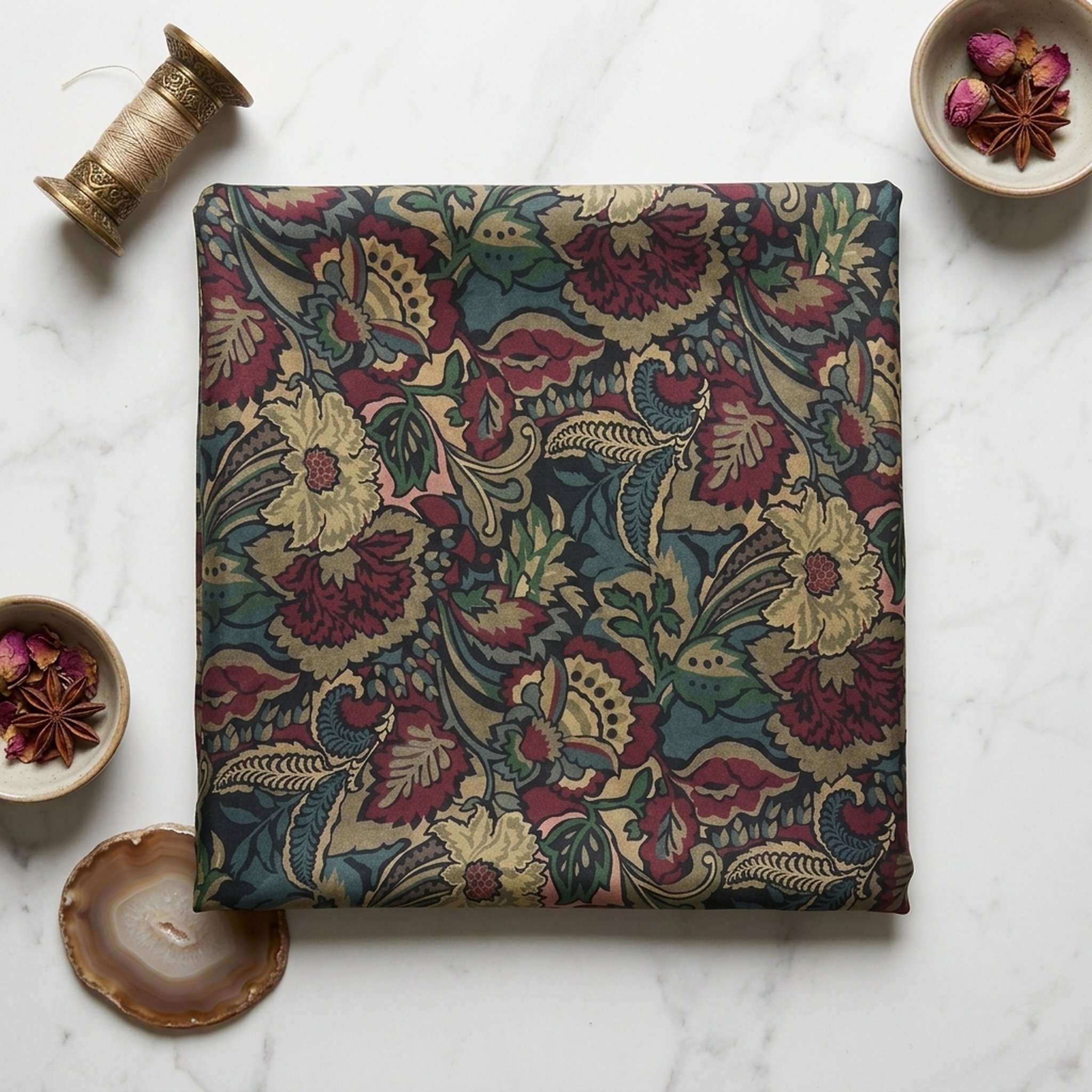 Floral Patterned Soft pure katan silk Digital for shirts,cord sets,sarees 5