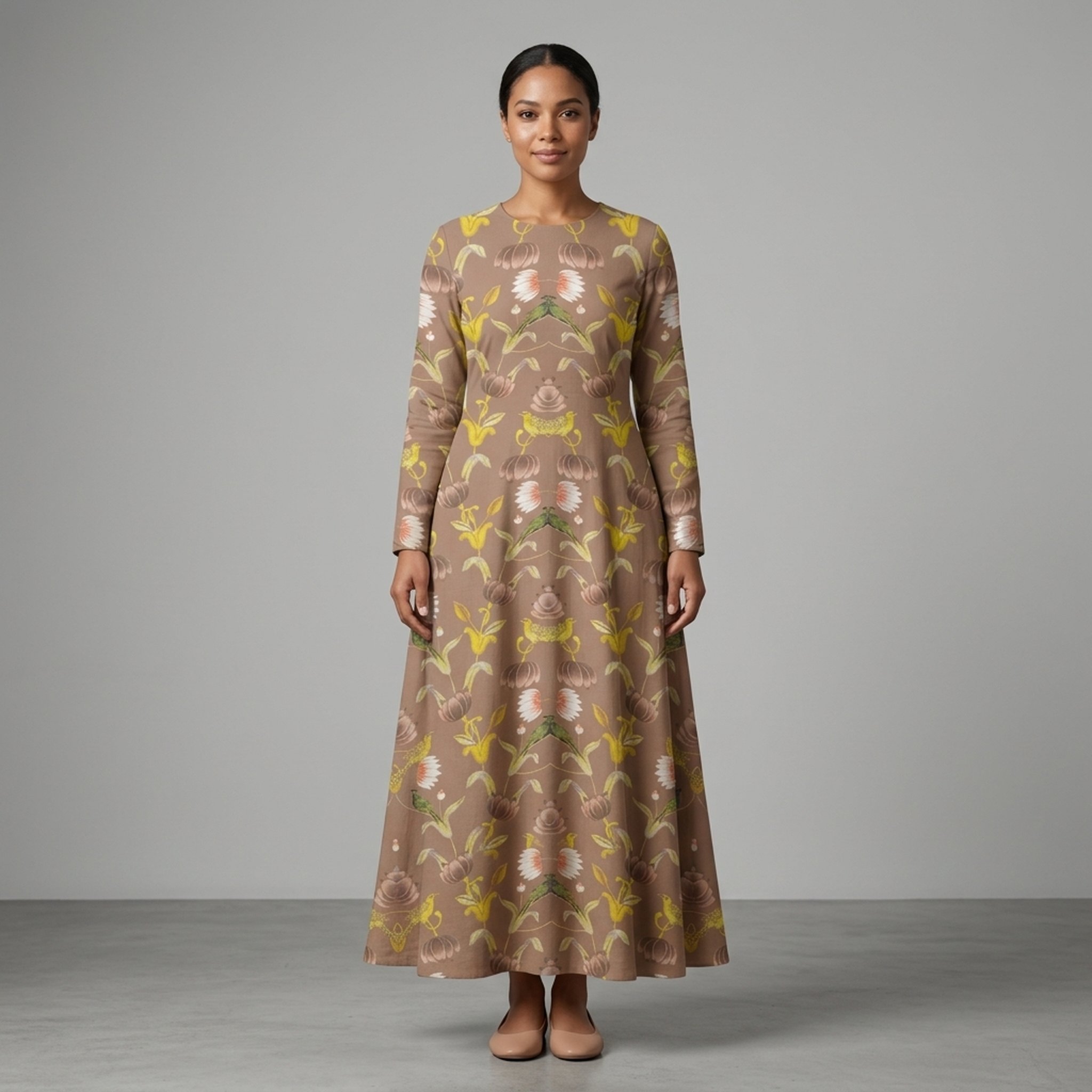 Rohit Bal inspired Floral Bird Print Dress