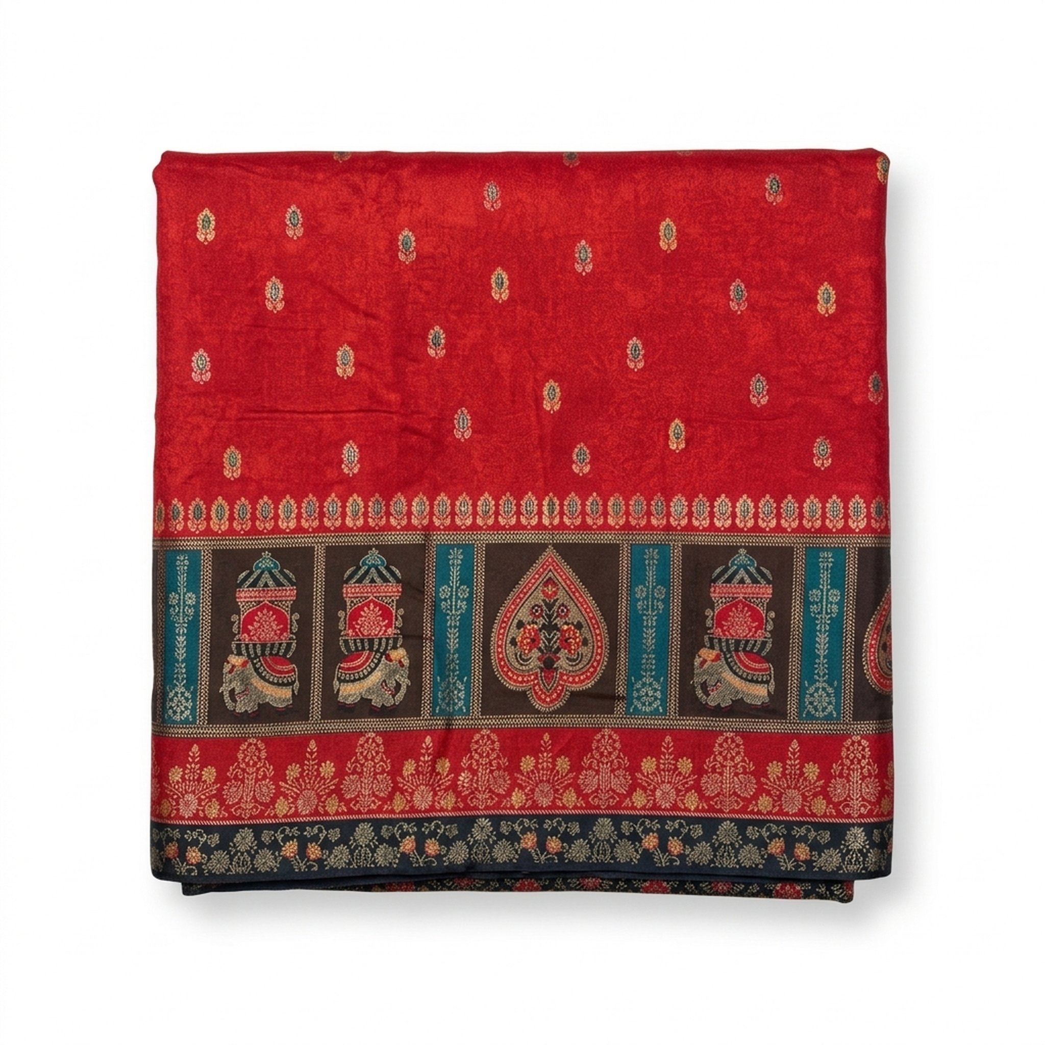 Fablook Vibrant Red Ethnic Rayon Fabric for co-ord sets 2