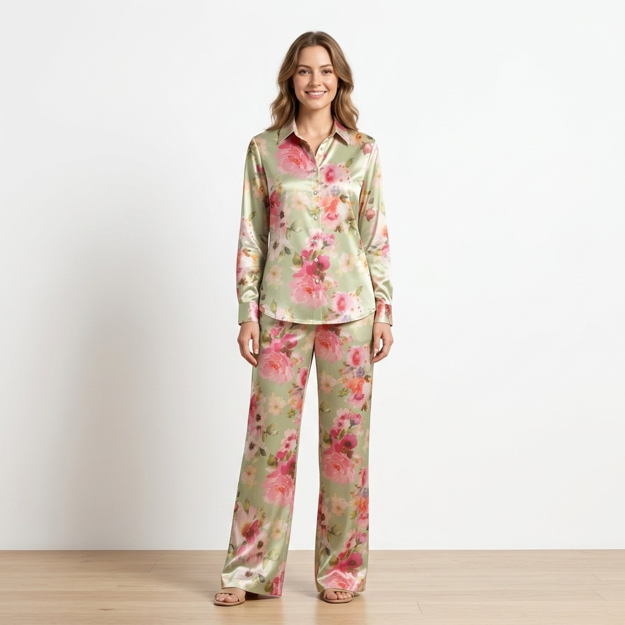 Fablook Women's pure crepe Floral Print co-ord fabric only