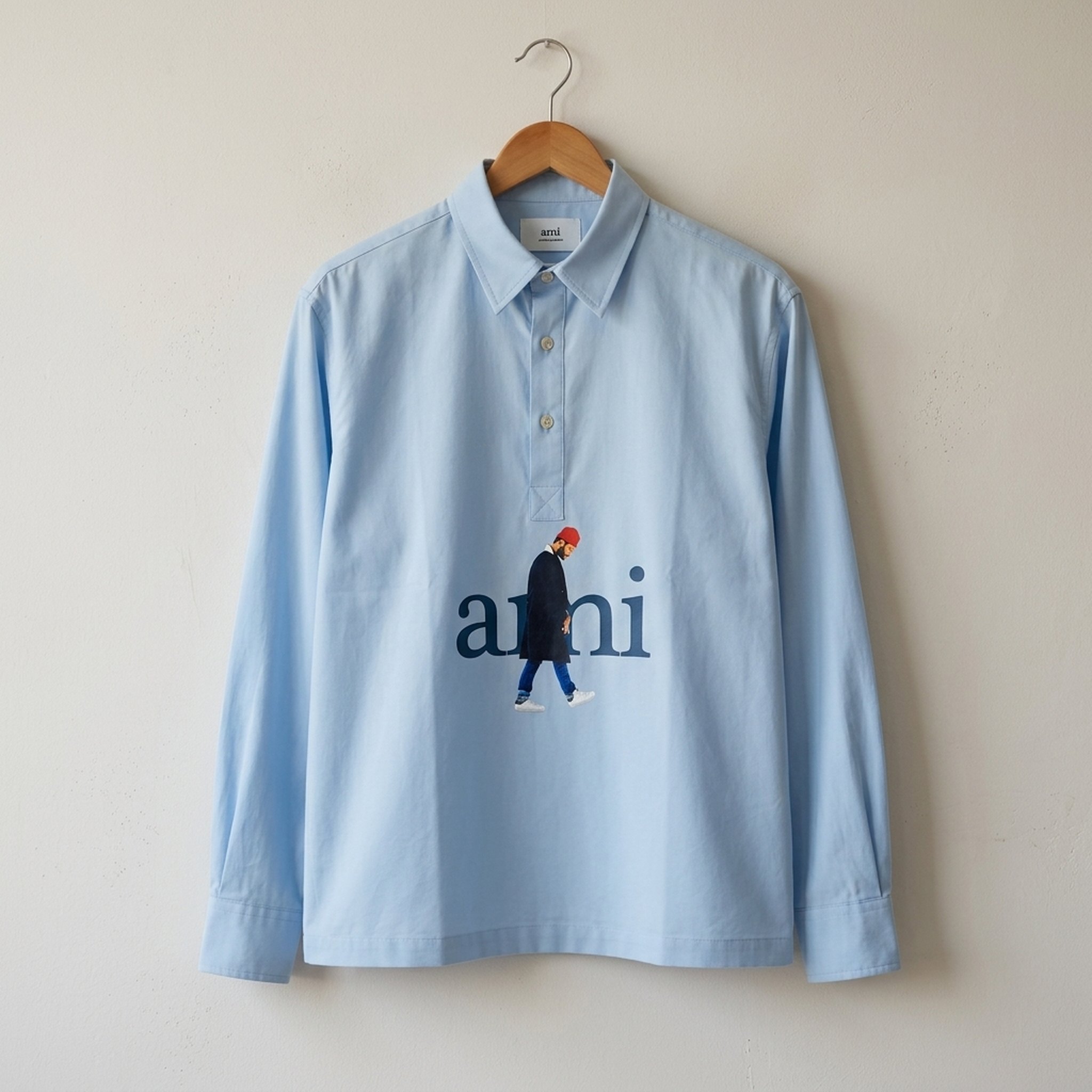 BLESSINGS Men's Light Blue Graphic Popover Shirt 3