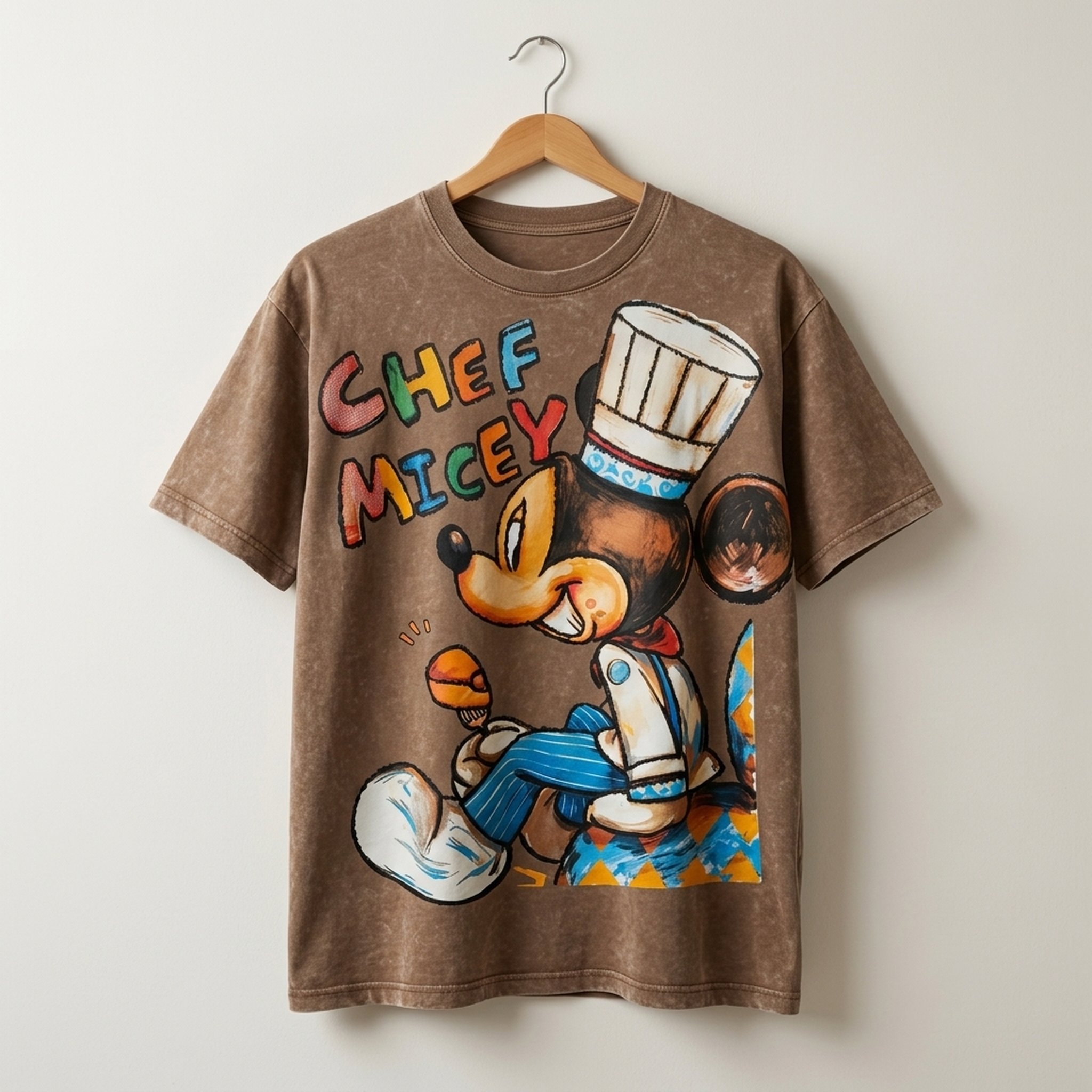 BLESSINGS Men's Brown Washed Graphic T-Shirt 2