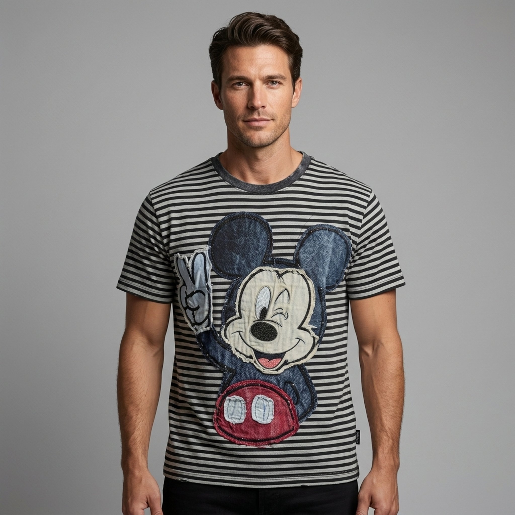 BLESSINGS Men's Graphic Print Crew Neck T-Shirt