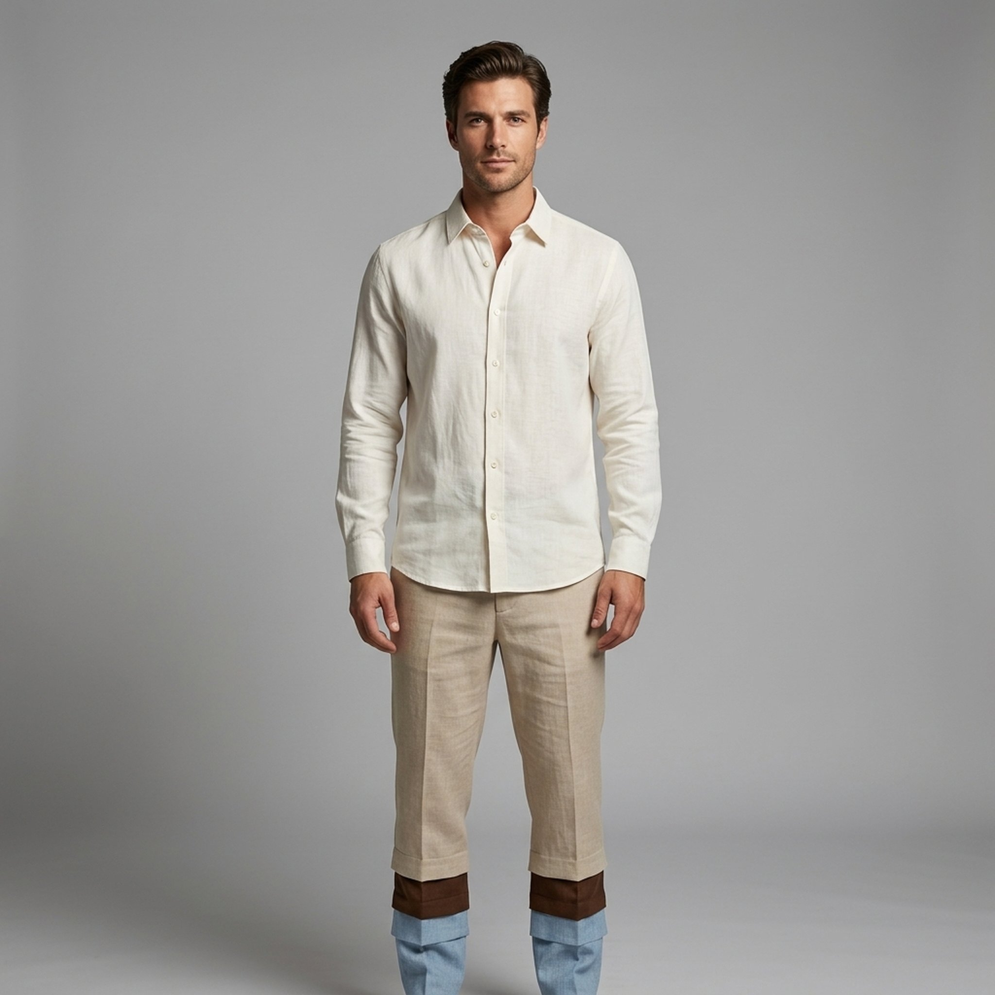 BLESSINGS Men's Linen Blend Casual Shirt