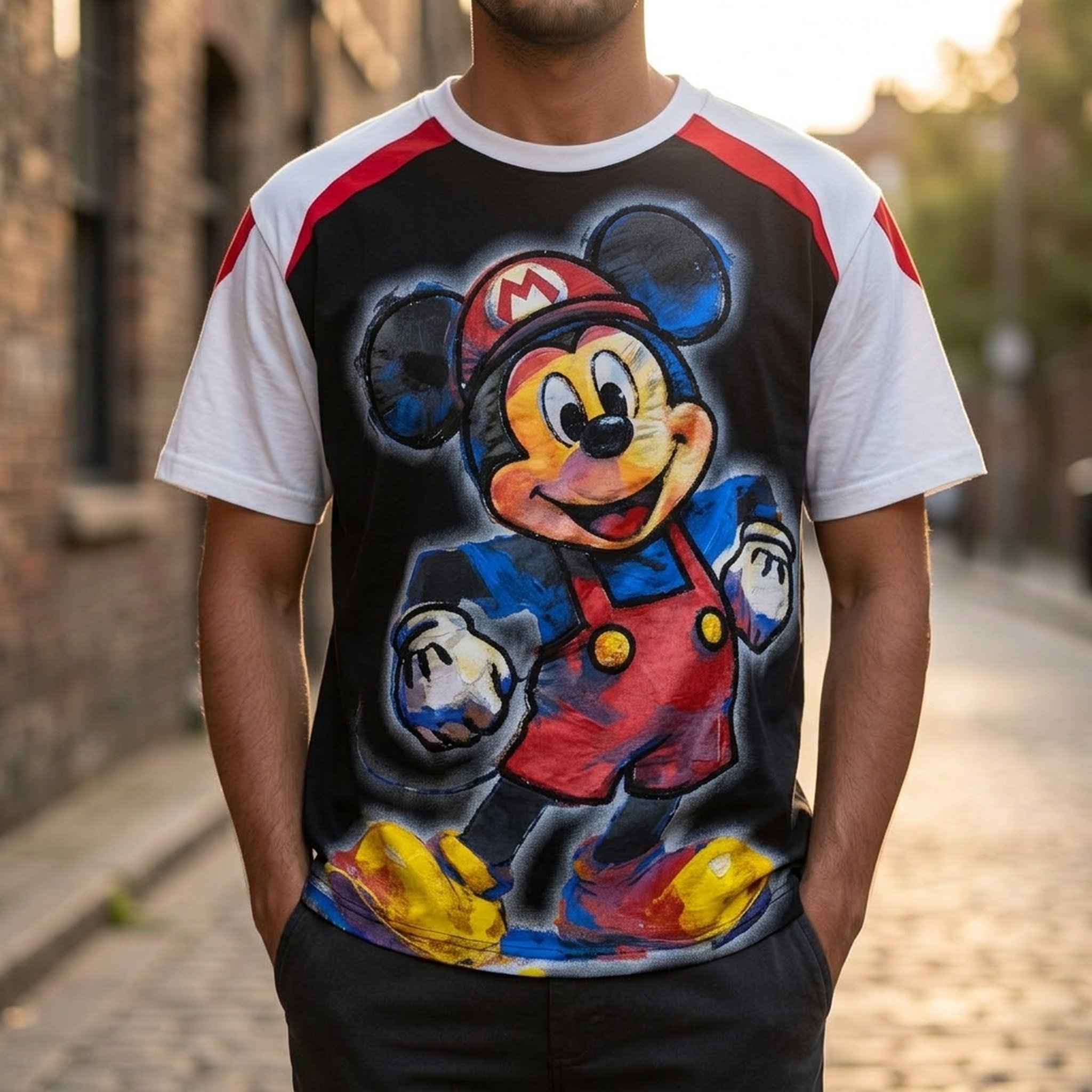 BLESSINGS Men's Graphic Print Crew Neck T-Shirt 5