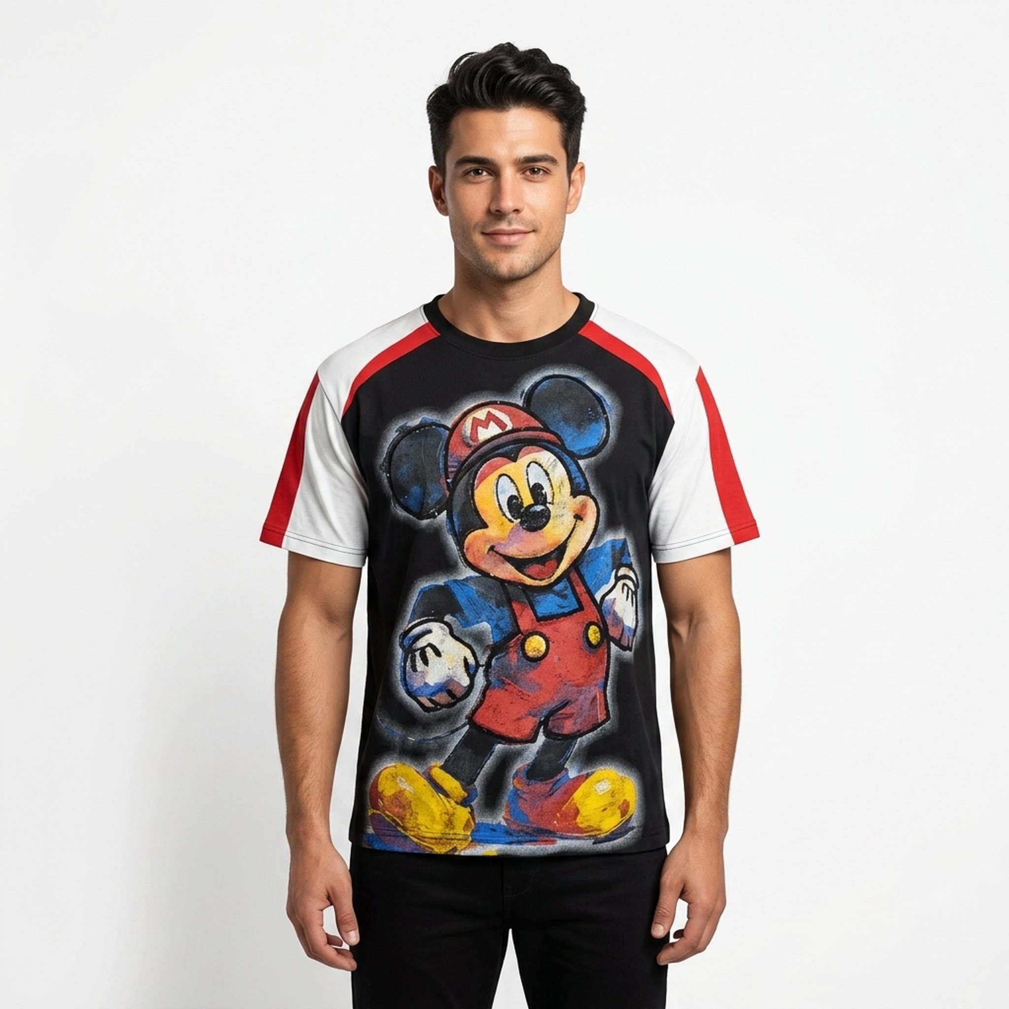 BLESSINGS Men's Graphic Print Crew Neck T-Shirt 2