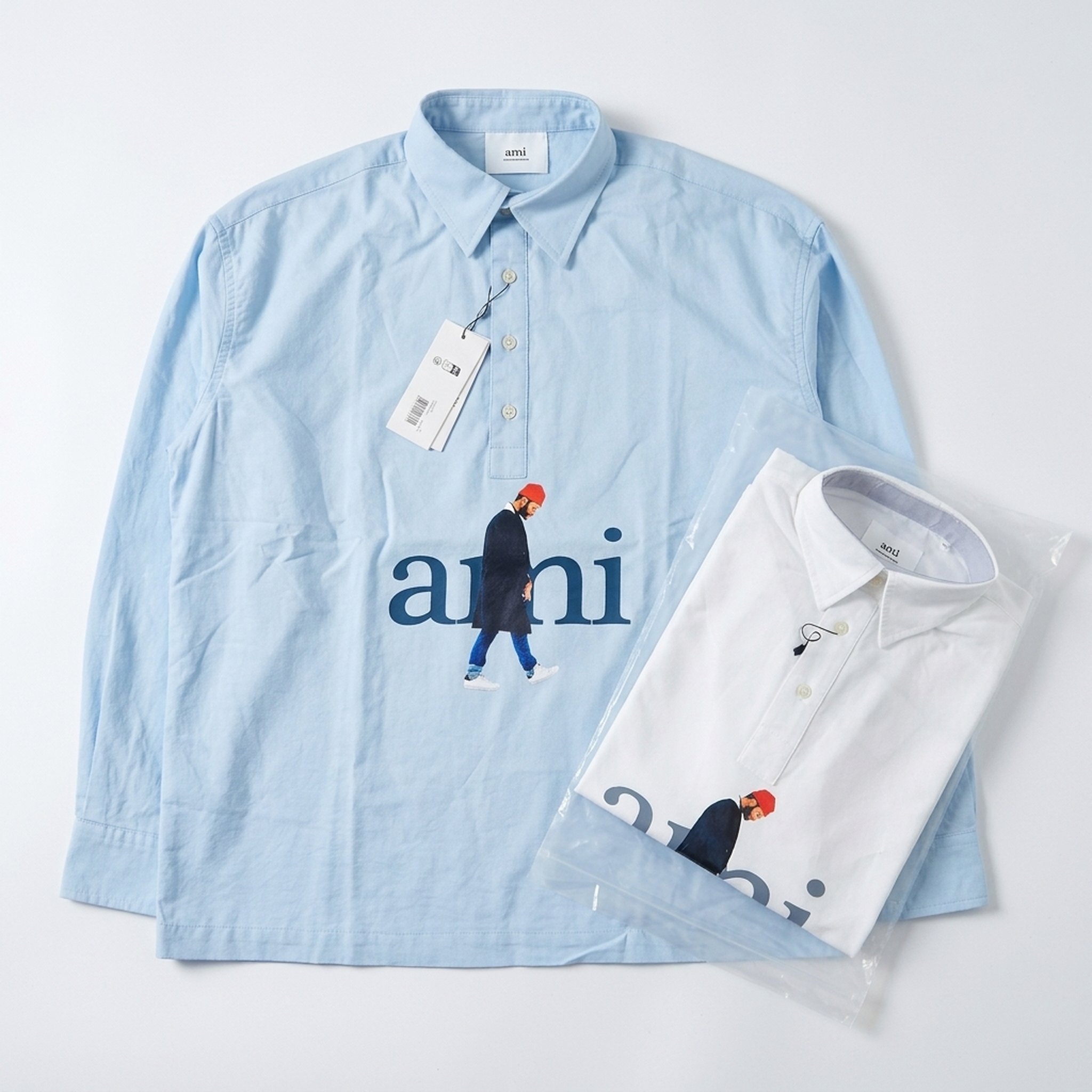 BLESSINGS Men's Light Blue Graphic Popover Shirt 2