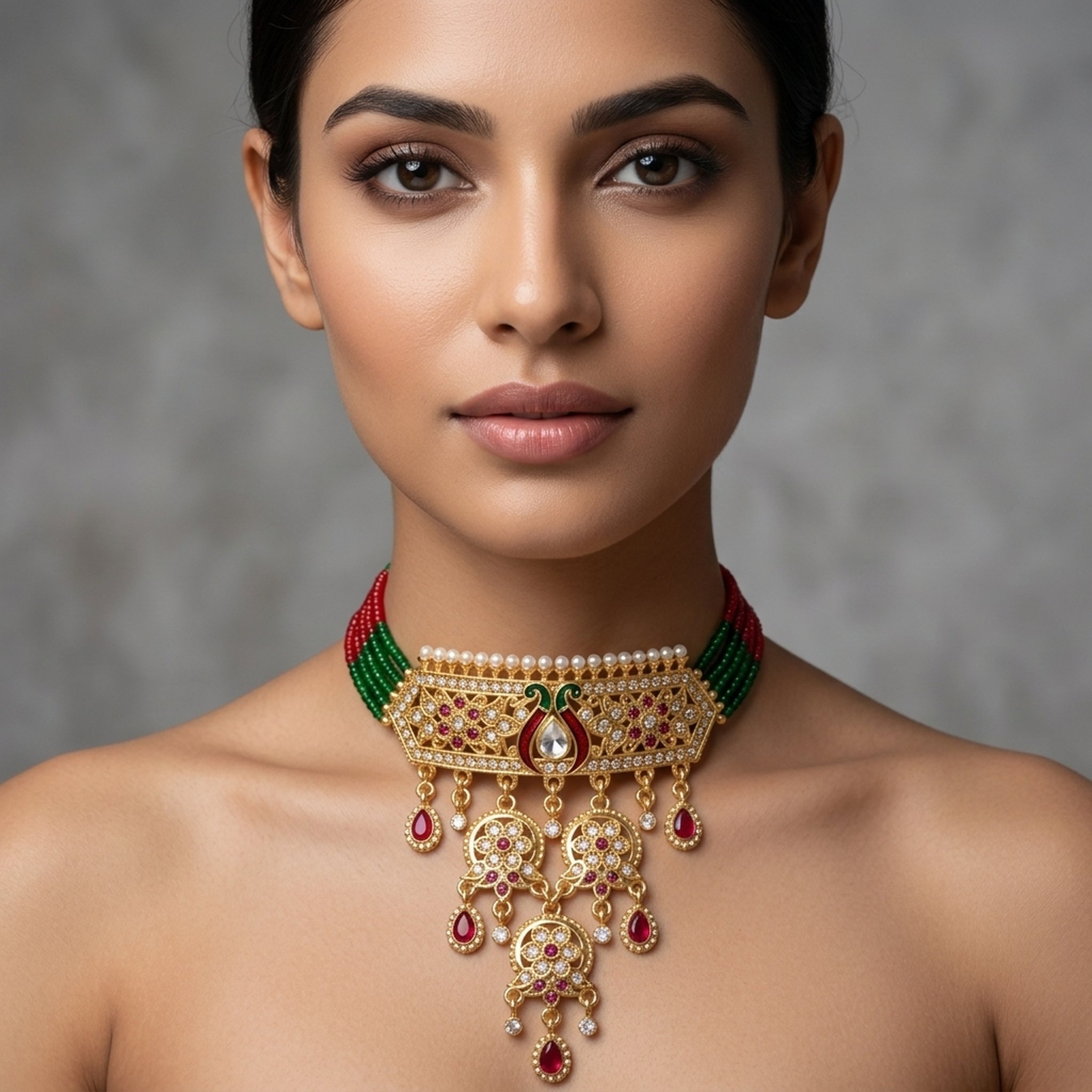 MEU Choices Traditional Kundan Stone Choker Necklace
