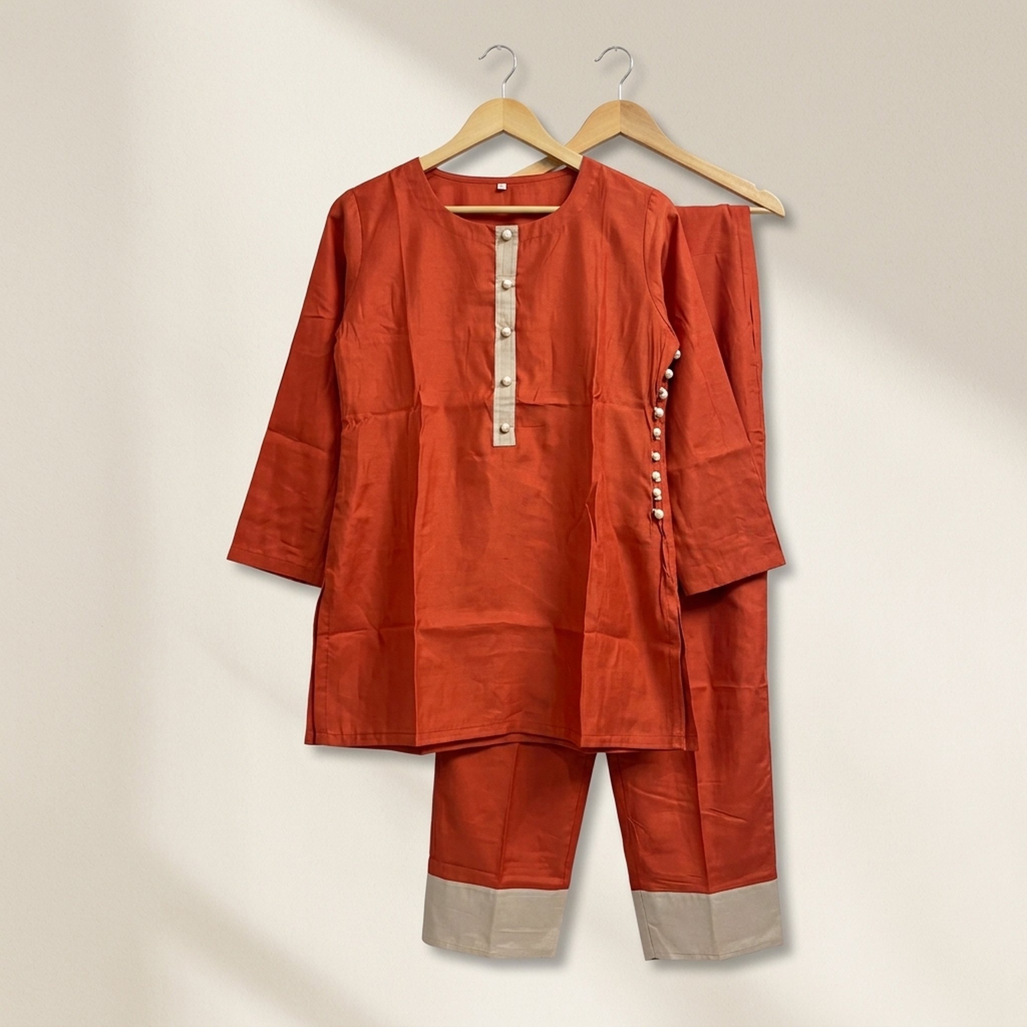 New Riwaz Garments Women's Orange Kurta Set 3