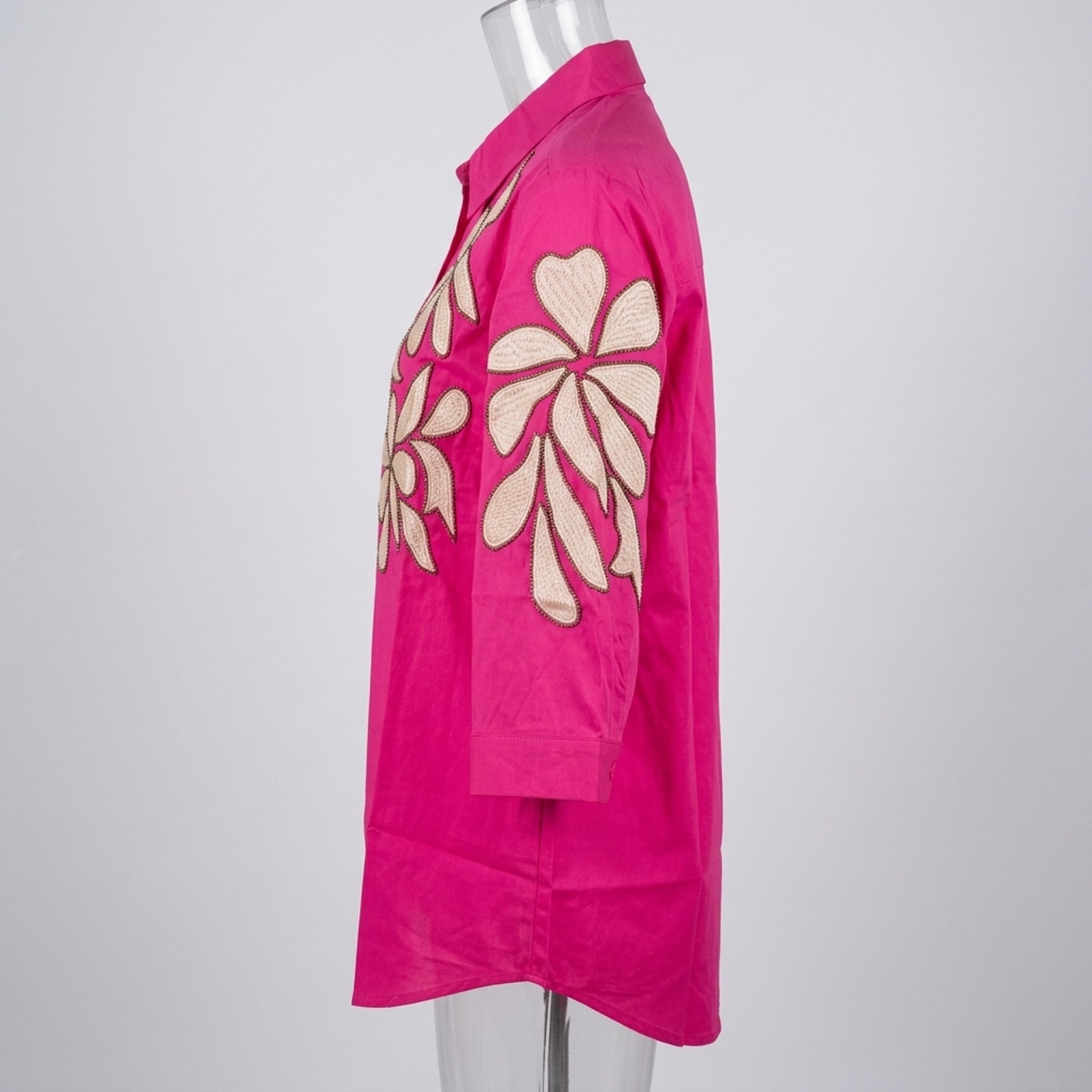 New Riwaz Garments Women's Hot Pink Embroidered Shirt 3
