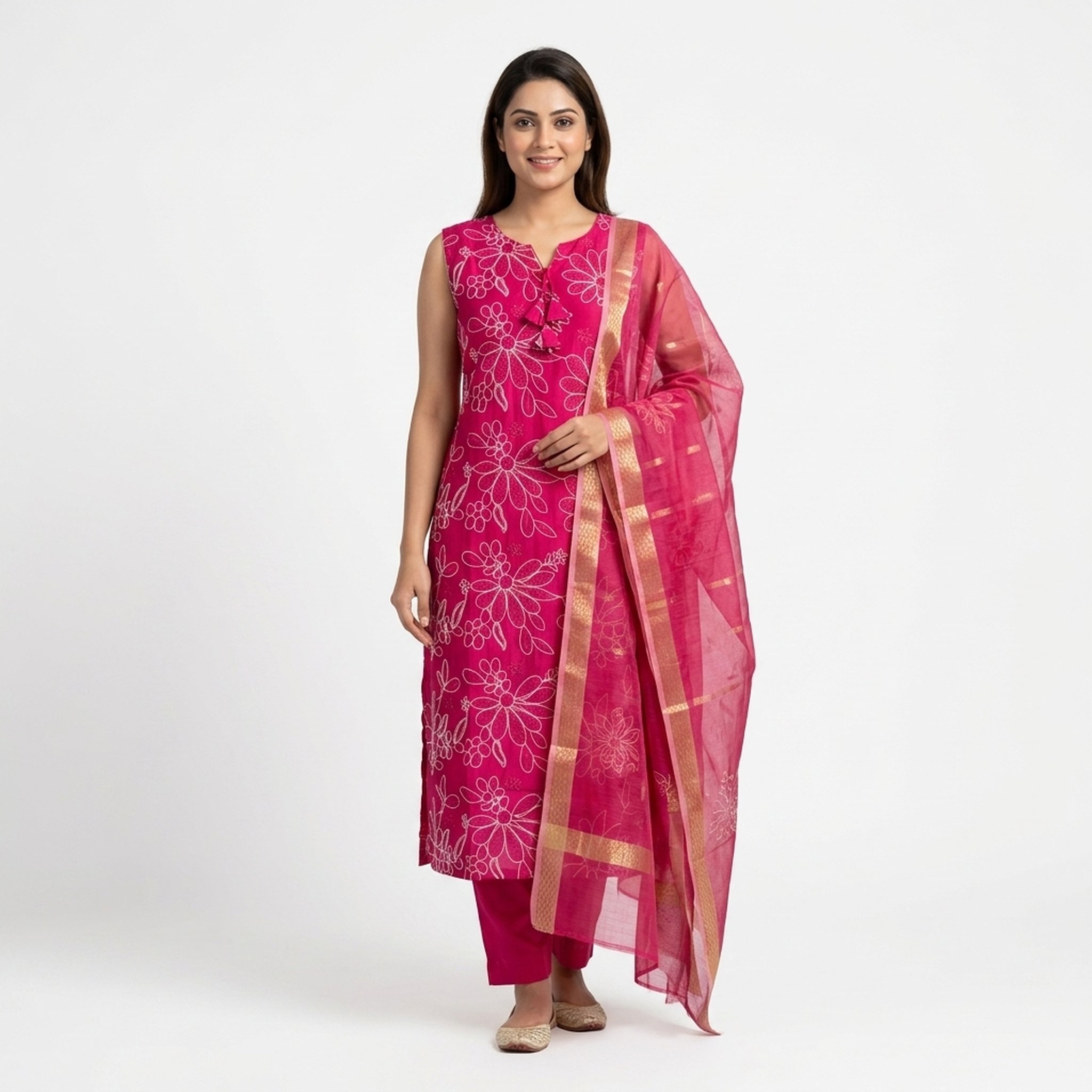 New Riwaz Garments Pink Embroidered Salwar Suit Set 2