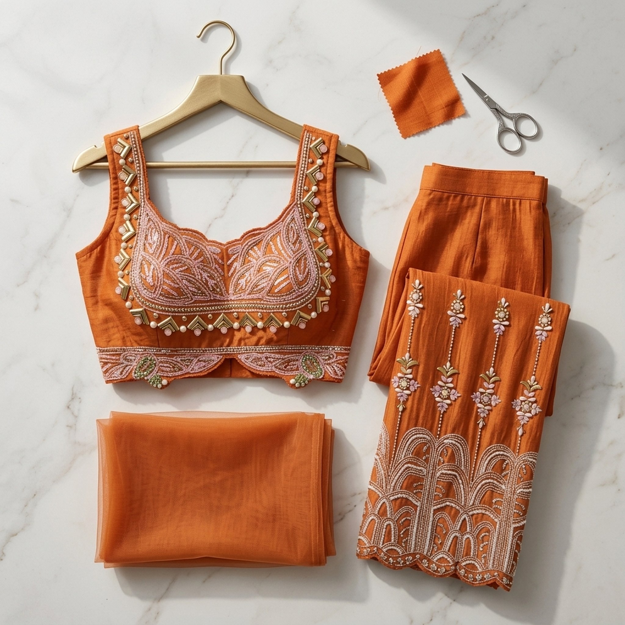 Alora by Shreshtha Hallen Women's Embroidered Palazzo Suit Set 4
