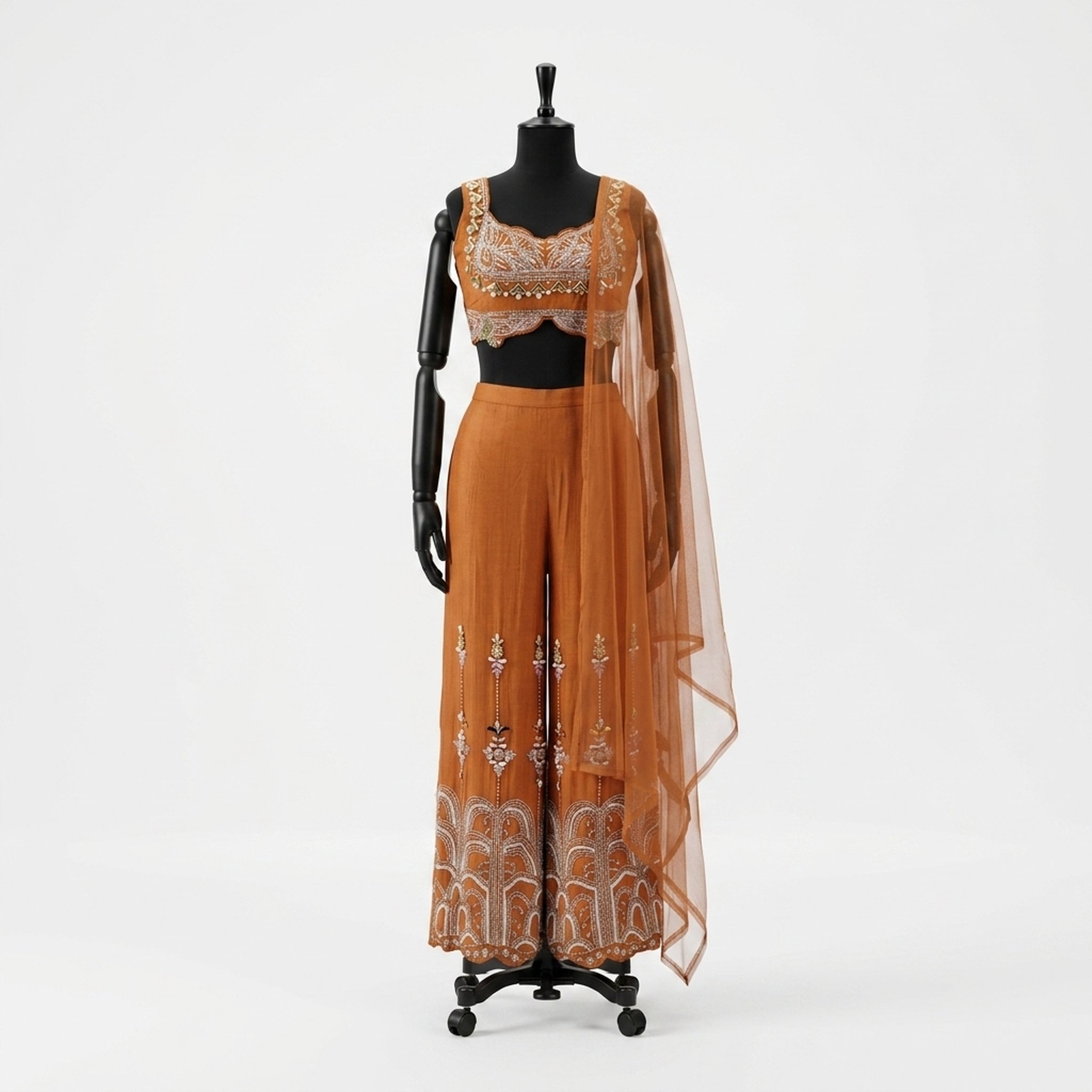 Alora by Shreshtha Hallen Women's Embroidered Palazzo Suit Set 2