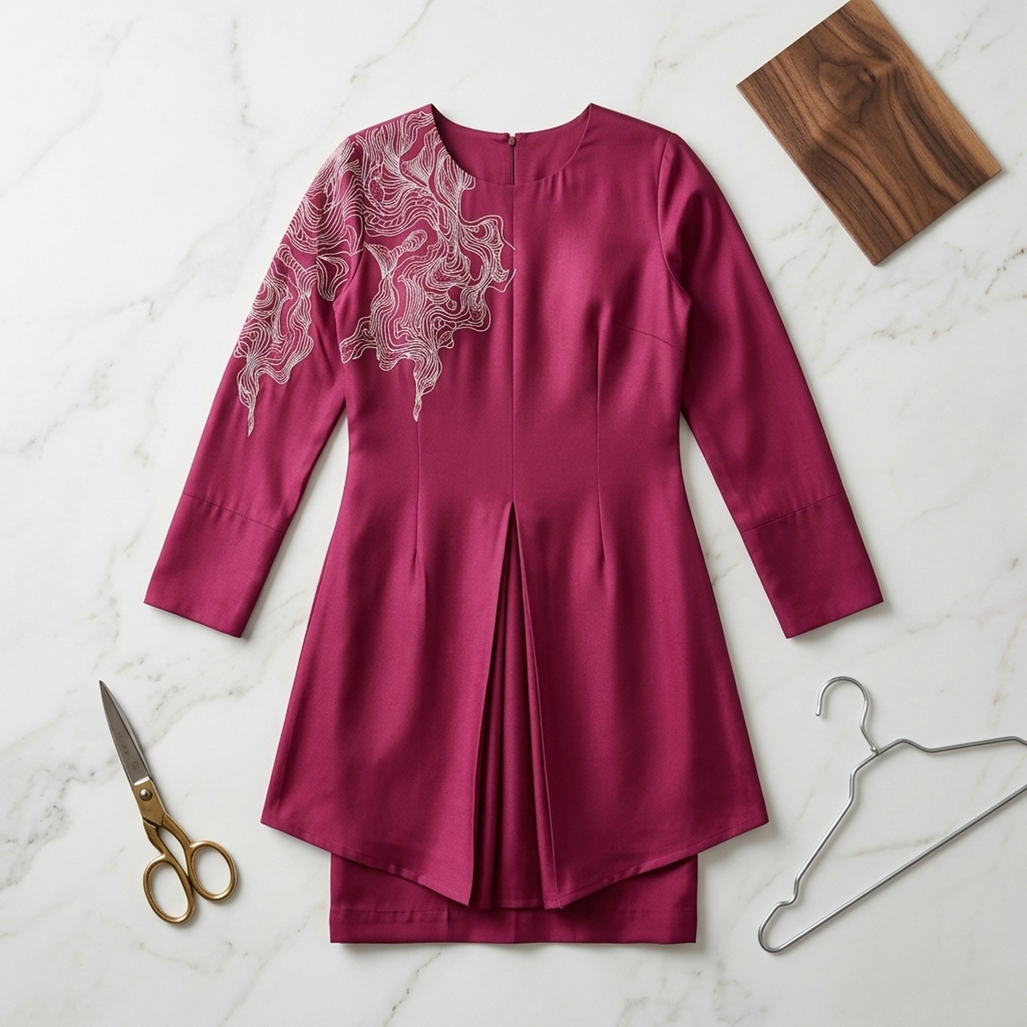 Style fit Women's Embroidered Maroon Tunic and Trousers 4
