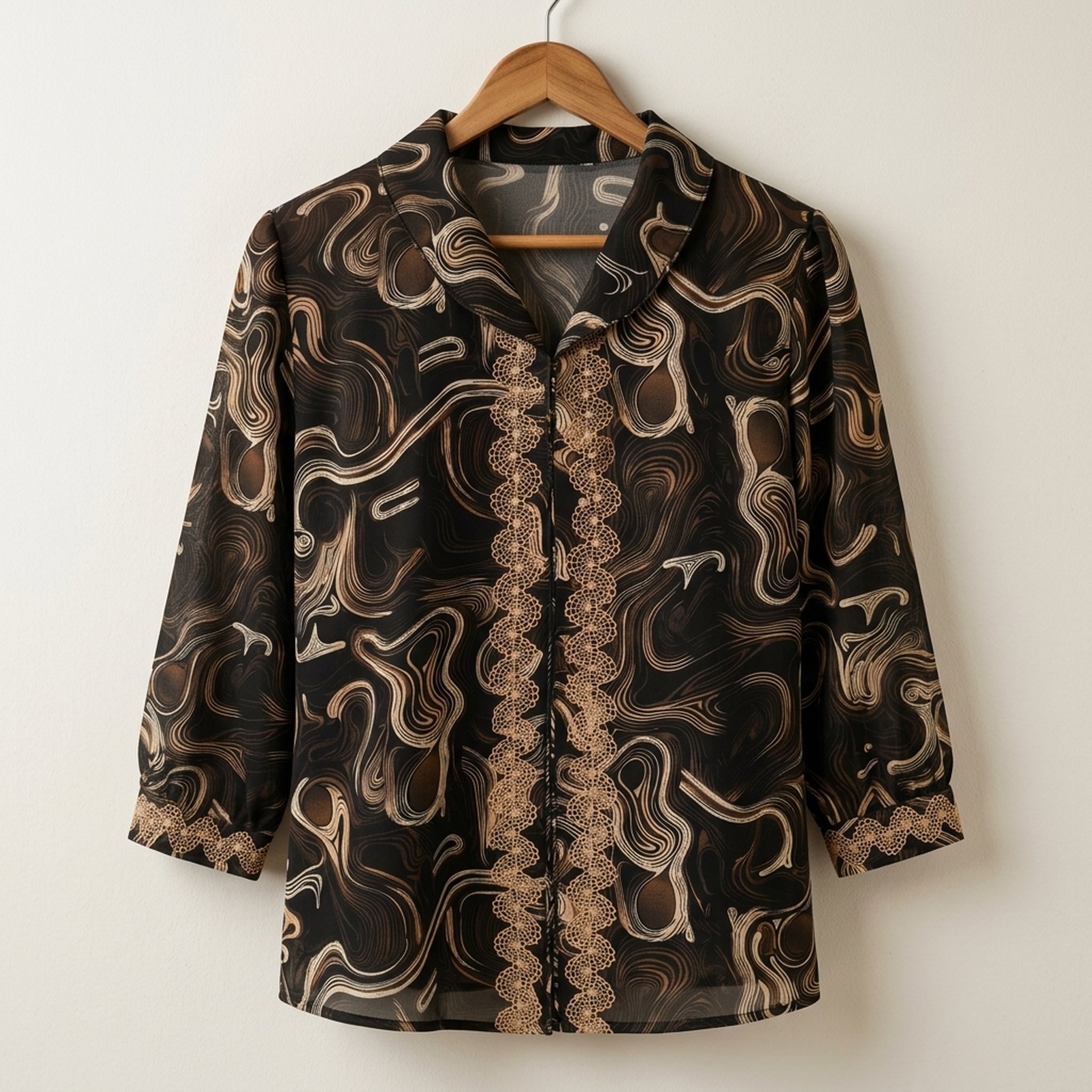 Style fit Women's Swirl Print Collared Blouse 4