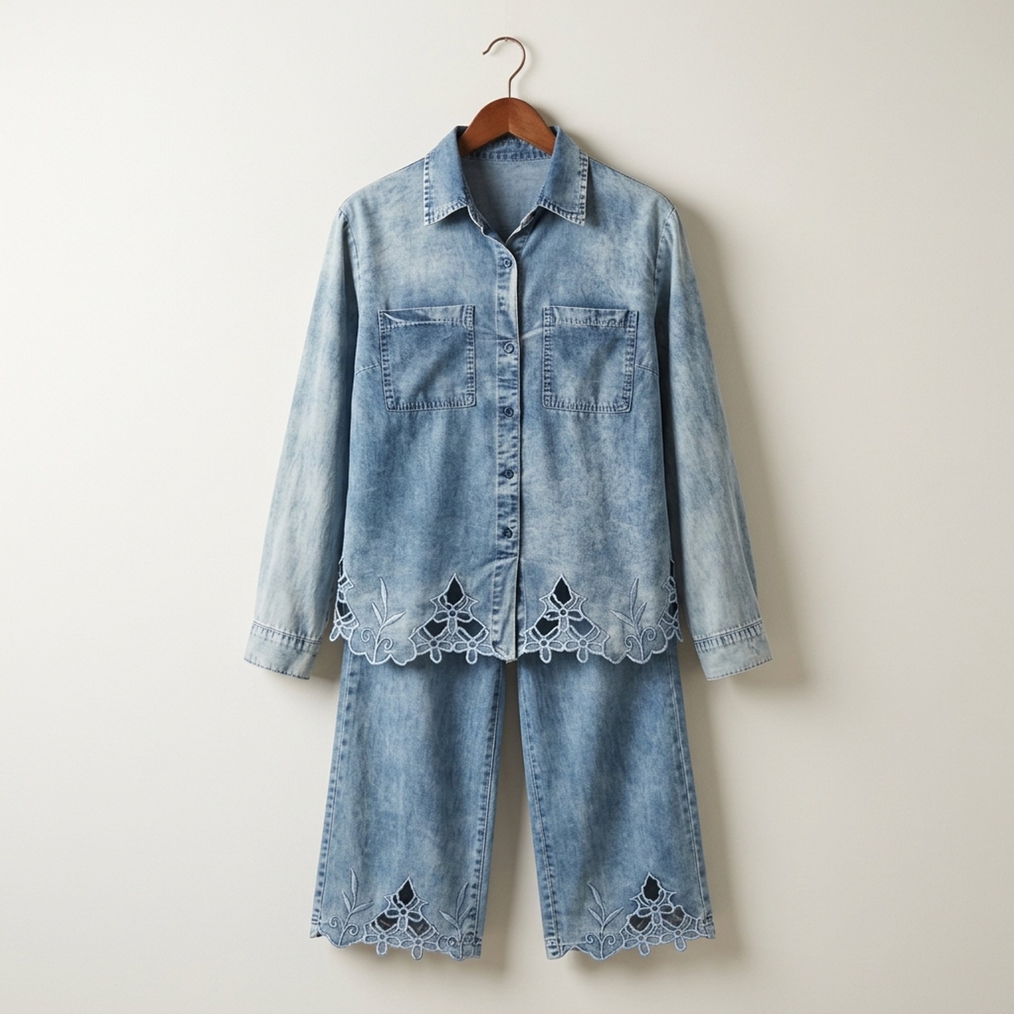 Style fit Women's Acid Wash Denim Co-ord Set 3