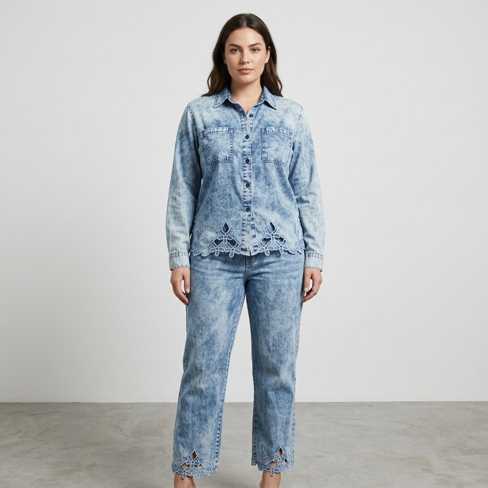 Style fit Women's Acid Wash Denim Co-ord Set