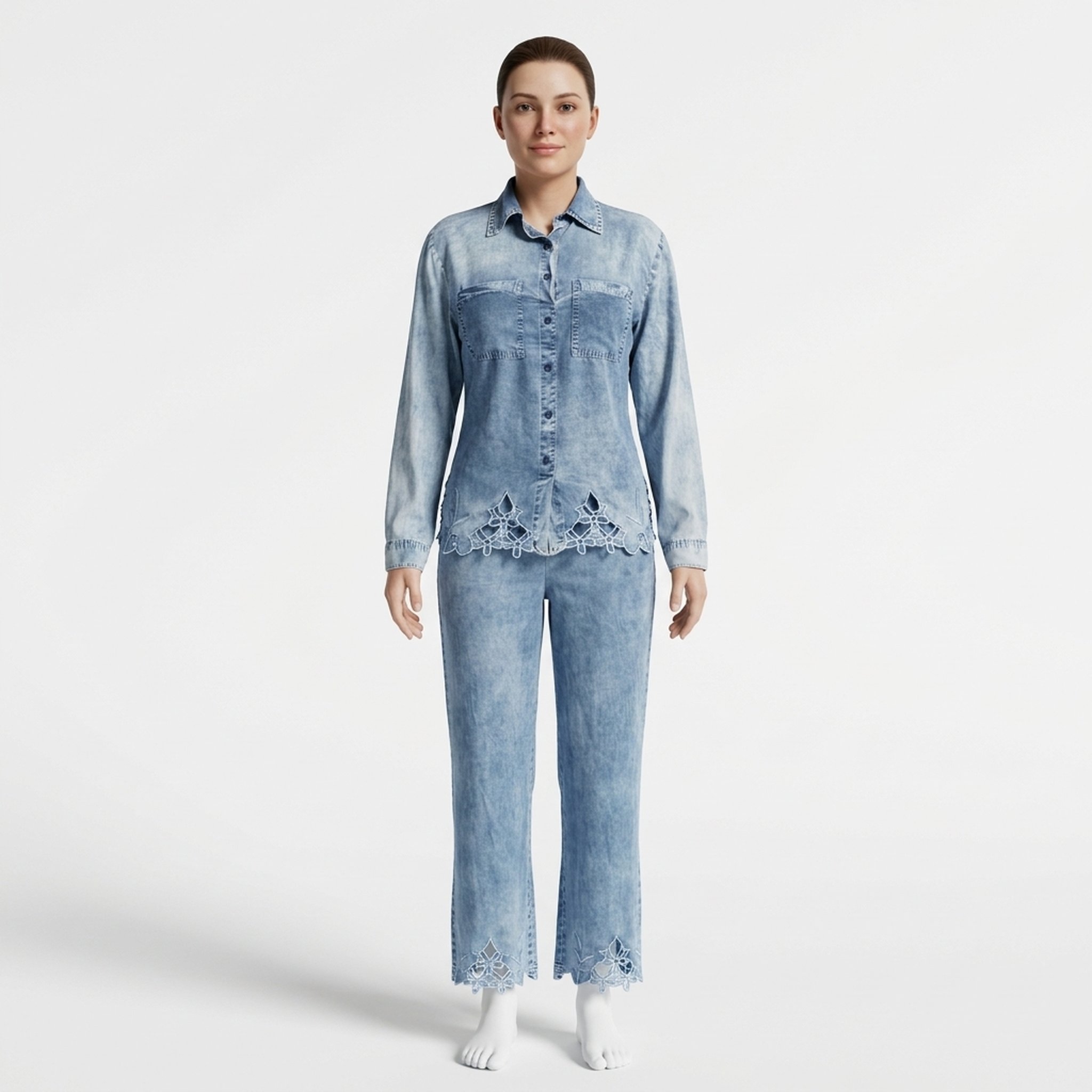 Style fit Women's Acid Wash Denim Co-ord Set 2