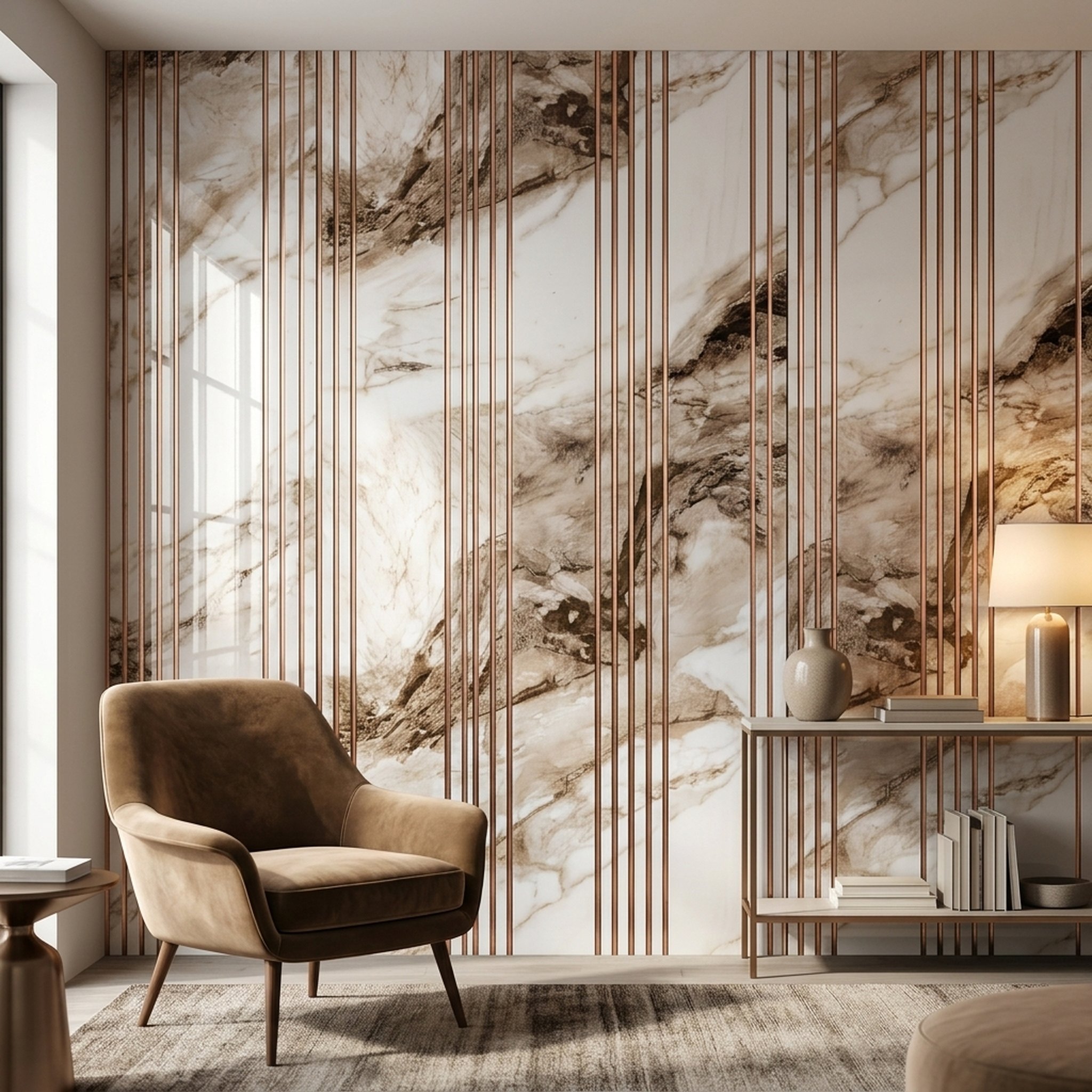 GURU JI DECOR AND ELECTRICAL Luxury Marble Vertical Striped Wall Panel 5