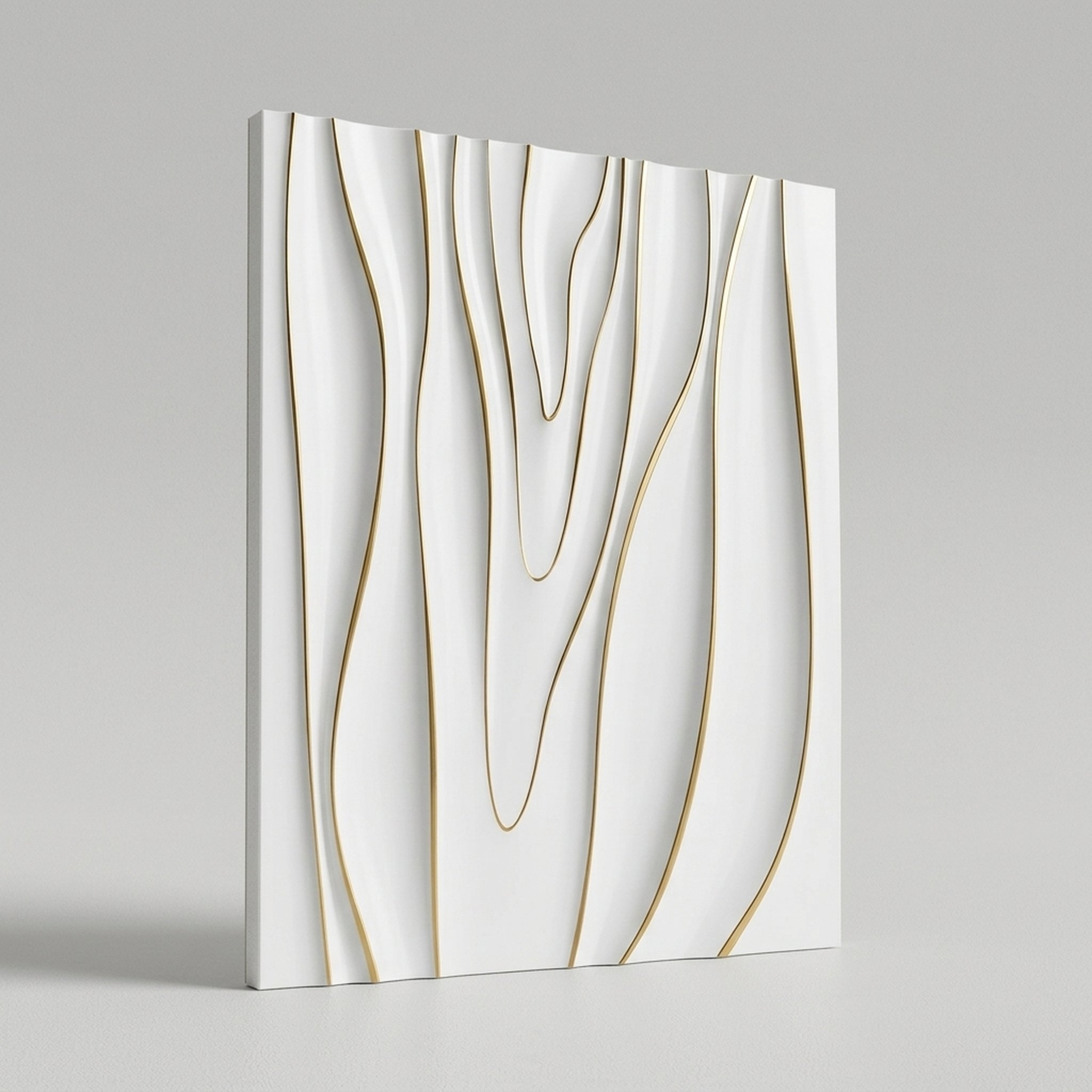 GURU JI DECOR AND ELECTRICAL Luxury White Gold Textured Wall Panel 4