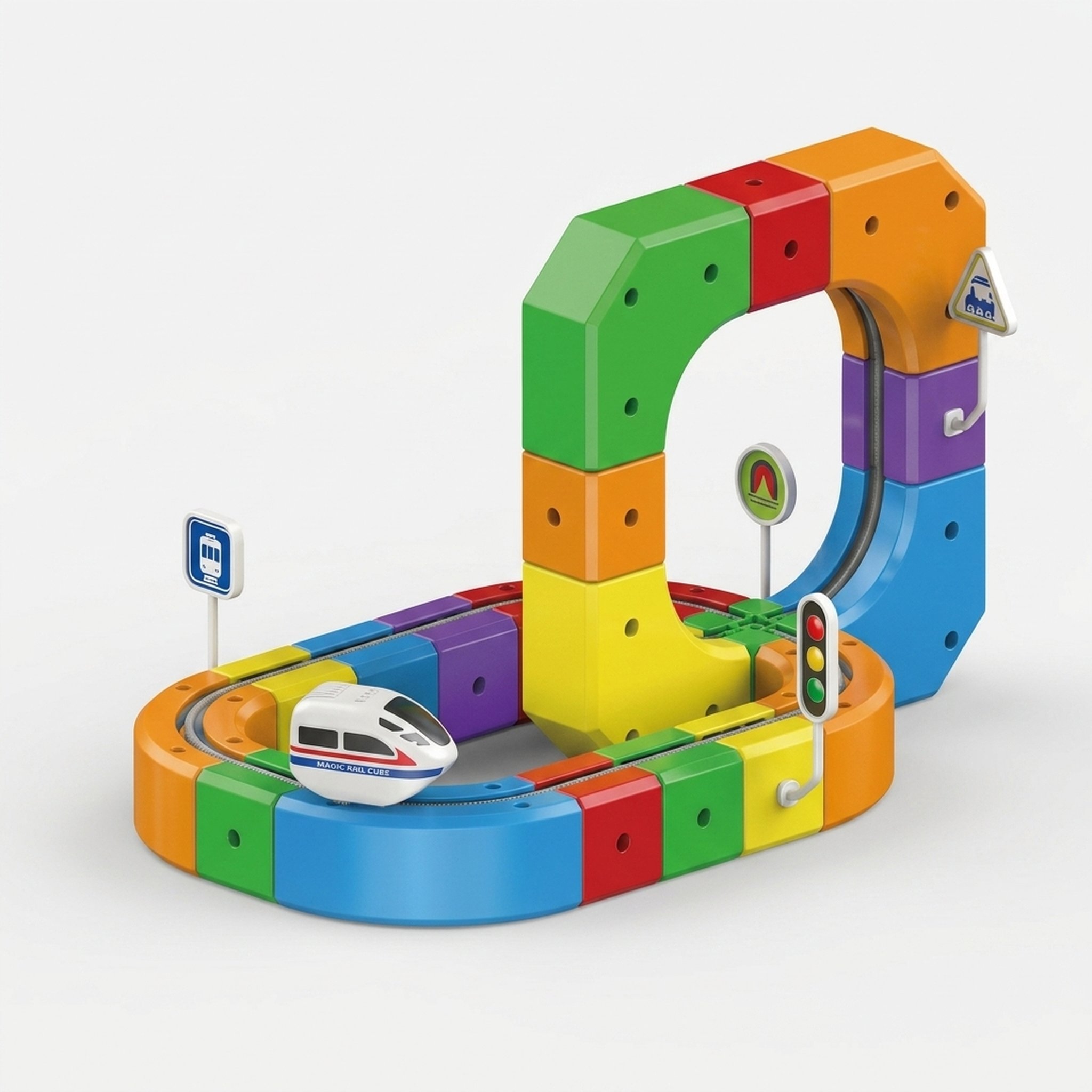 Kanha Toys & Gift Gallery Colorful Magnetic Train Track Set 4