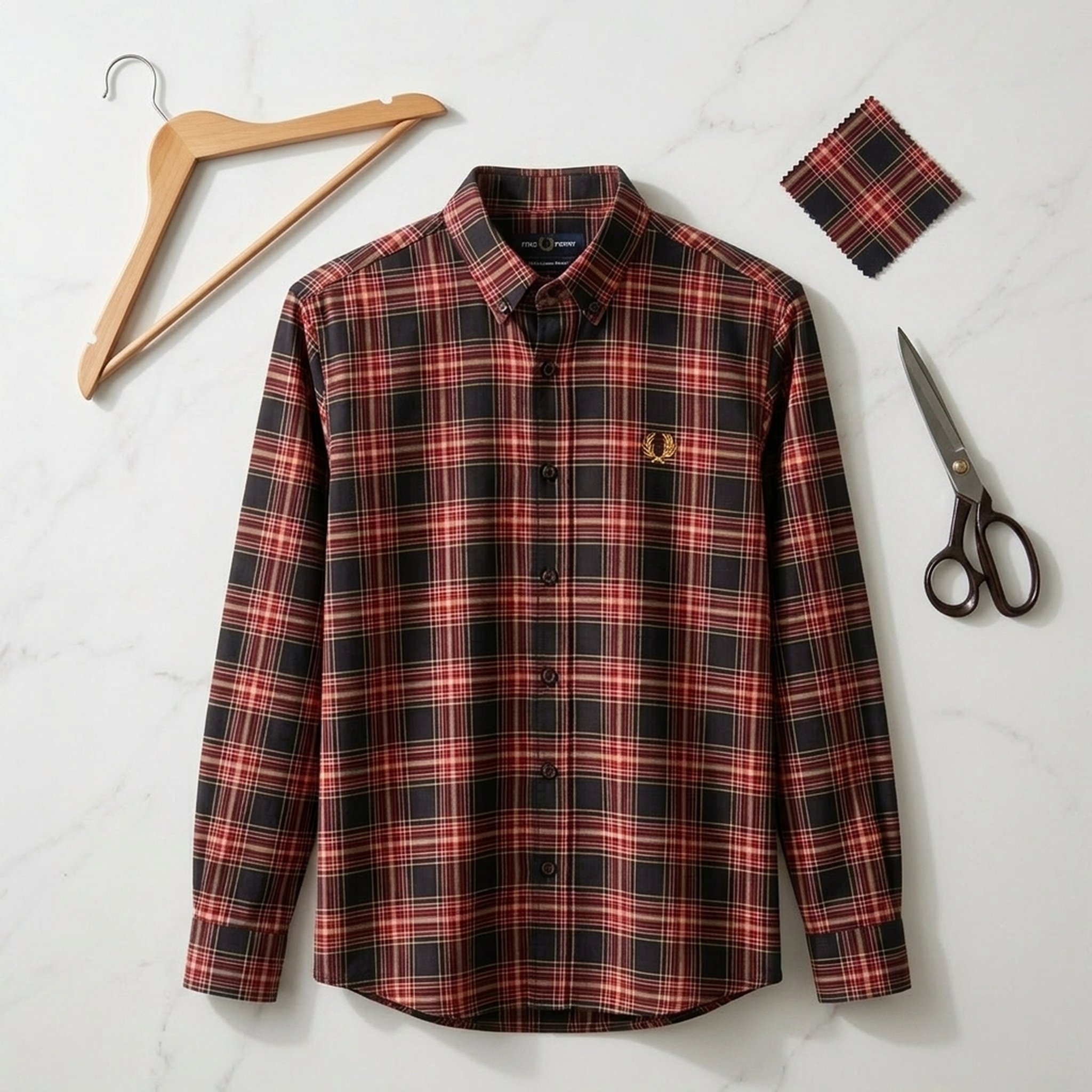 BLESSINGS Men's Red Black Plaid Shirt 4