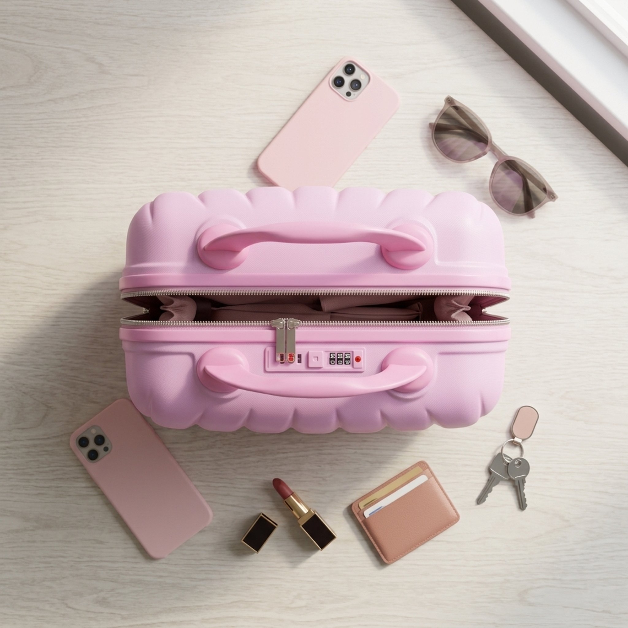 Kanha Toys & Gift Gallery Pink Ridged Hardshell Vanity Case 3
