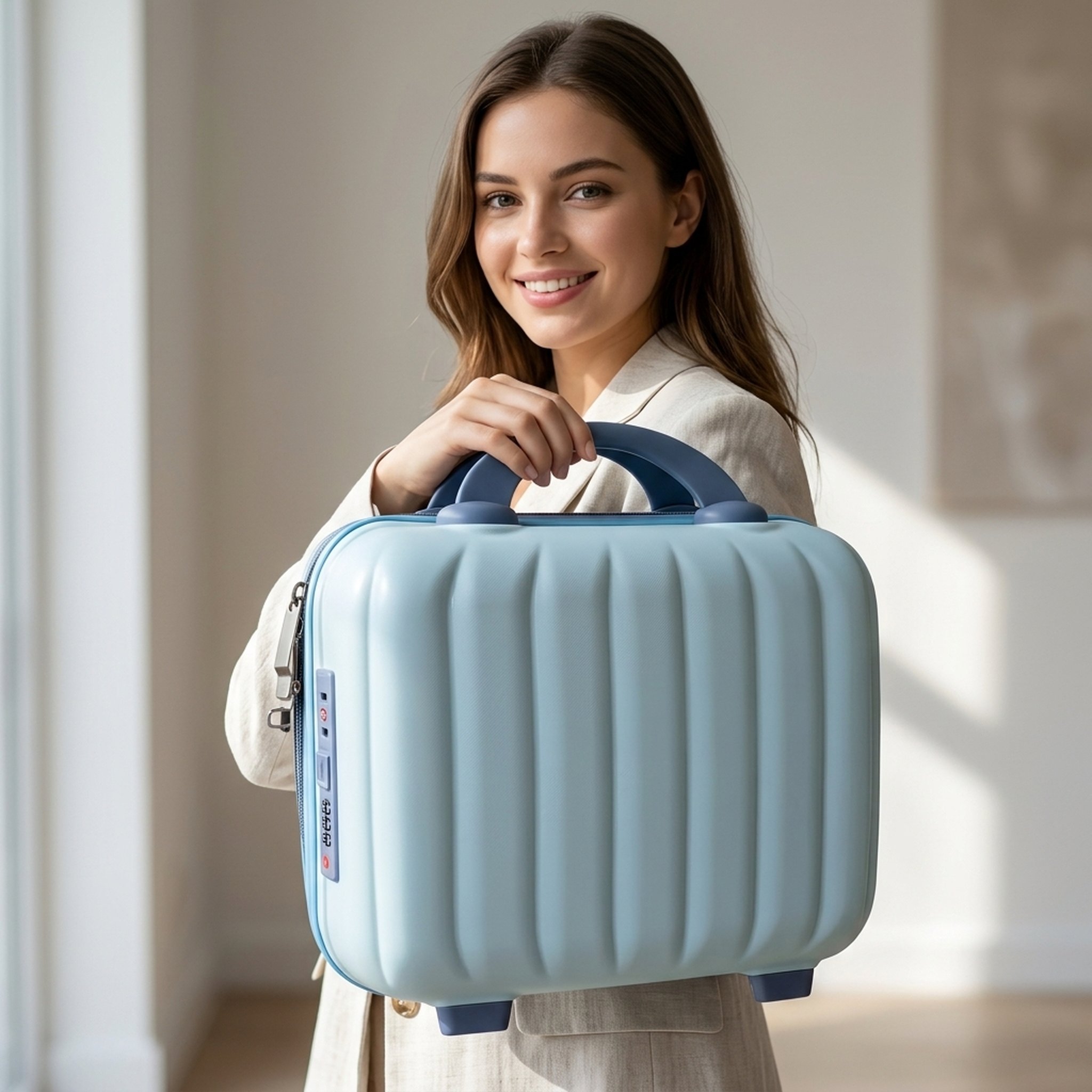 Kanha Toys & Gift Gallery Light Blue Hard Shell Vanity Case