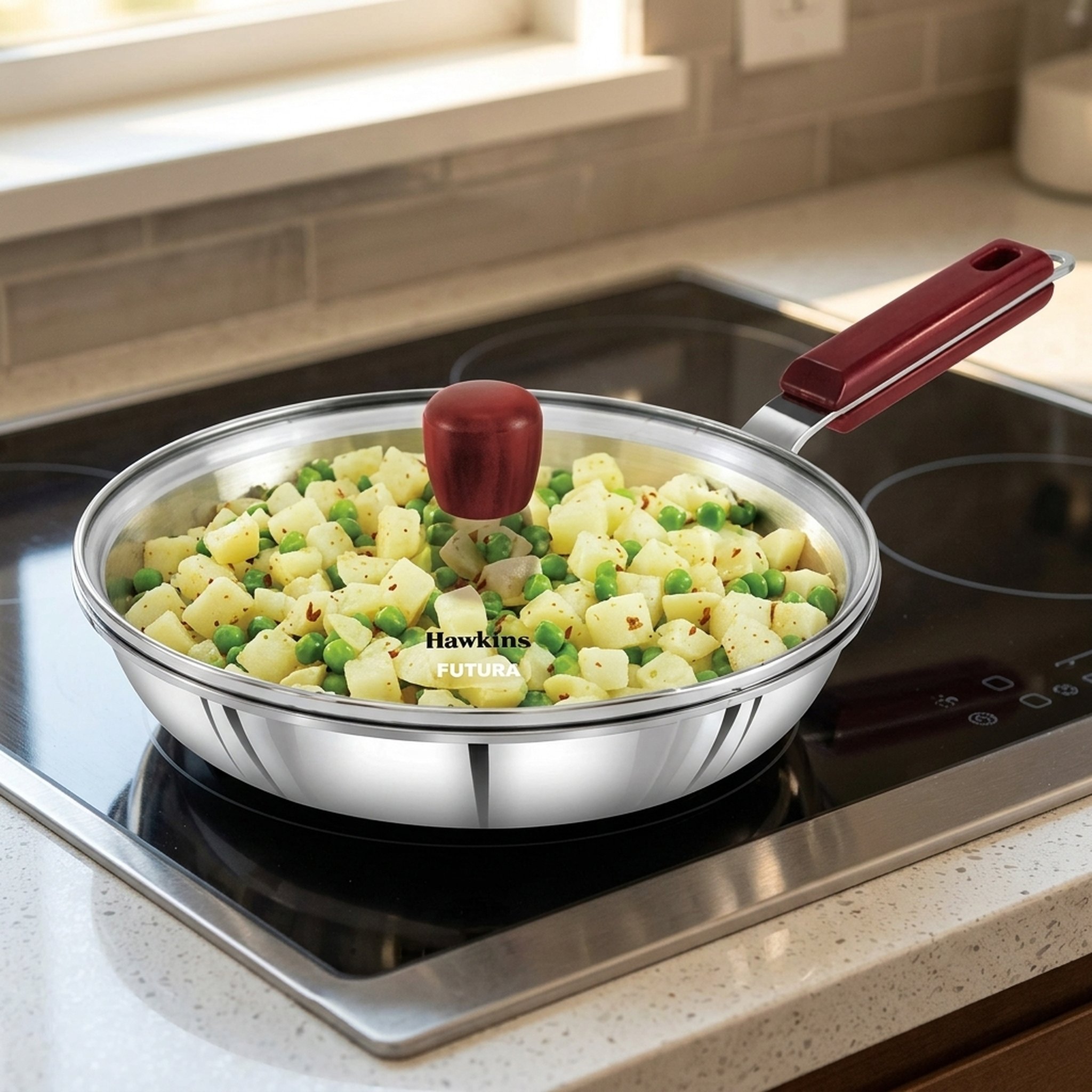Hawkins Stainless Steel Frying Pan With Lid