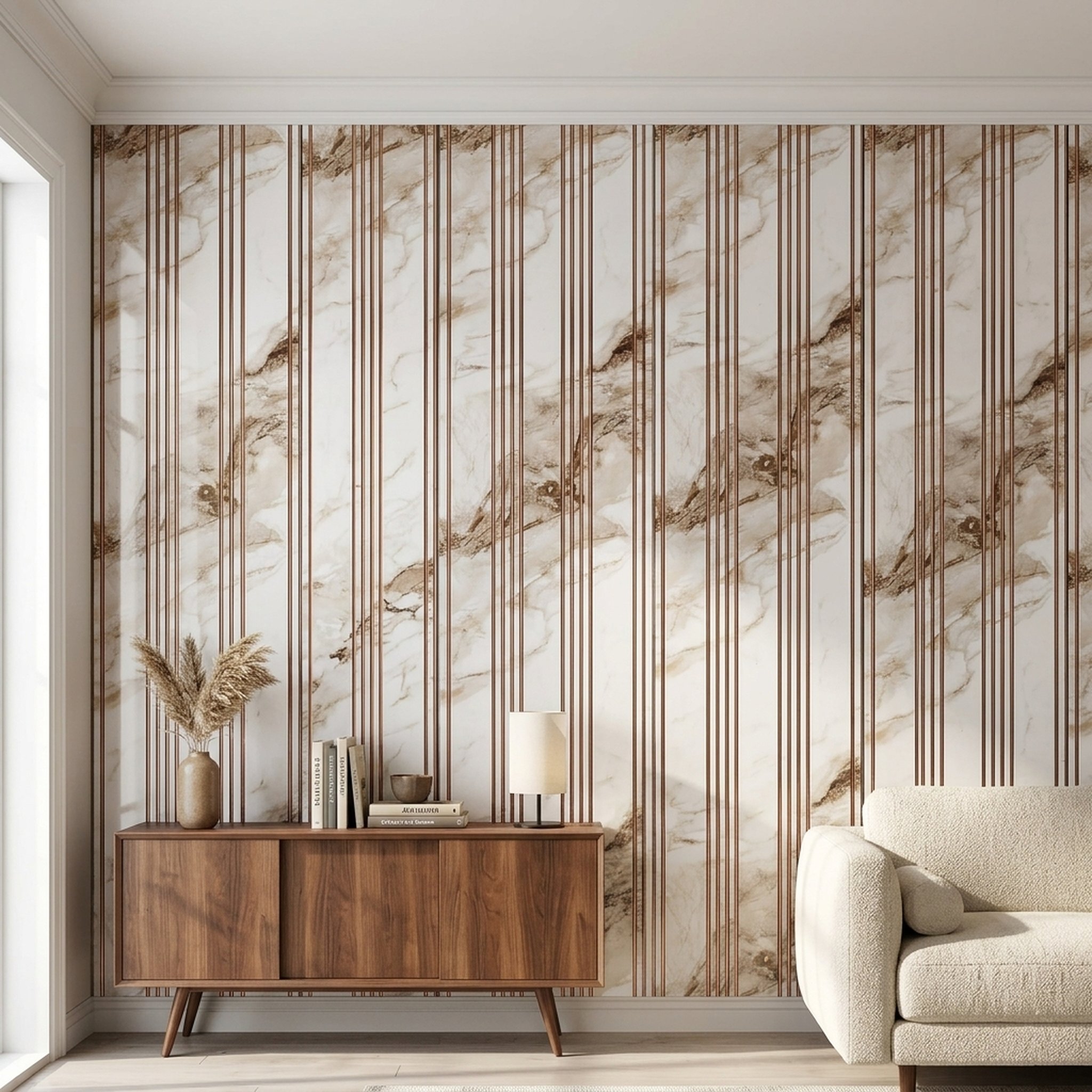 GURU JI DECOR AND ELECTRICAL Luxury Marble Vertical Striped Wall Panel