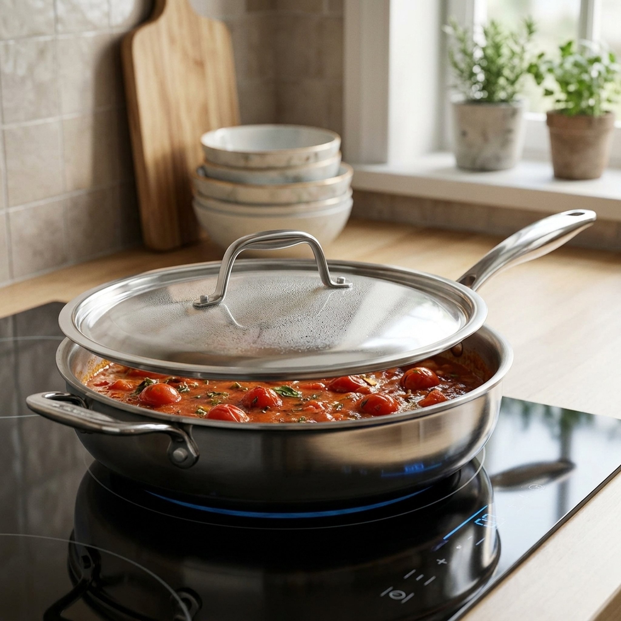Stainless Steel Sauté Pan with Lid
