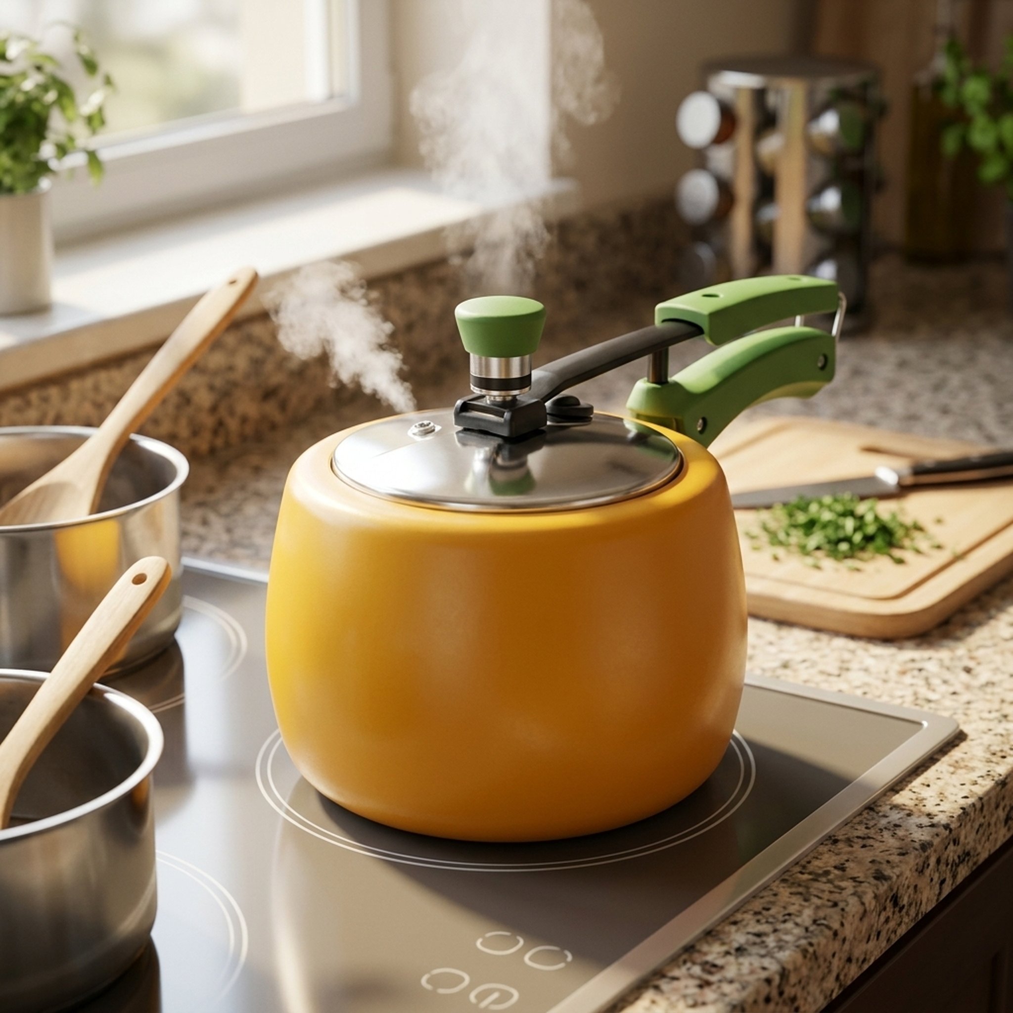 Modern Mustard Yellow Pressure Cooker