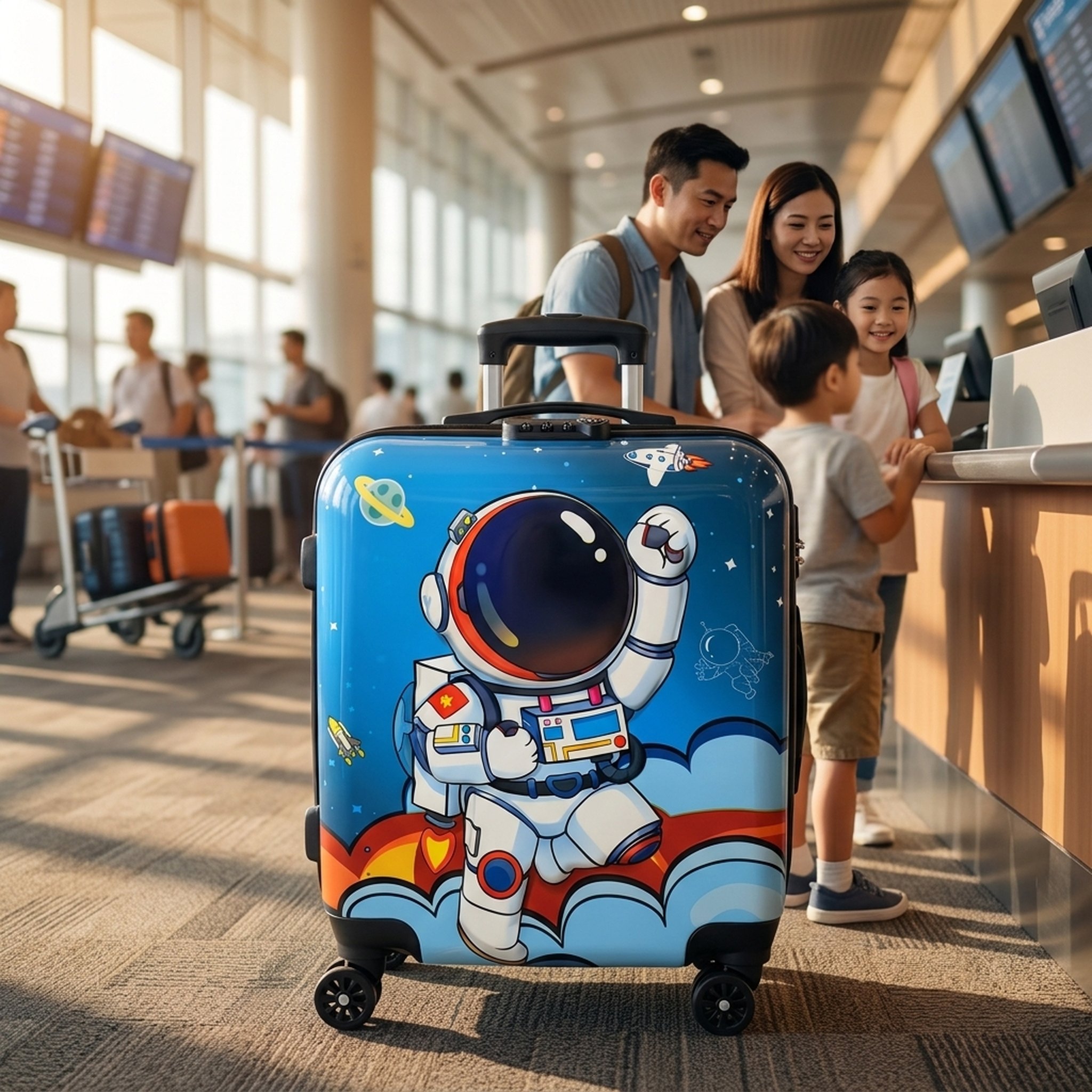 Kanha Toys & Gift Gallery Kids' Astronaut Hard-Shell Trolley Bag