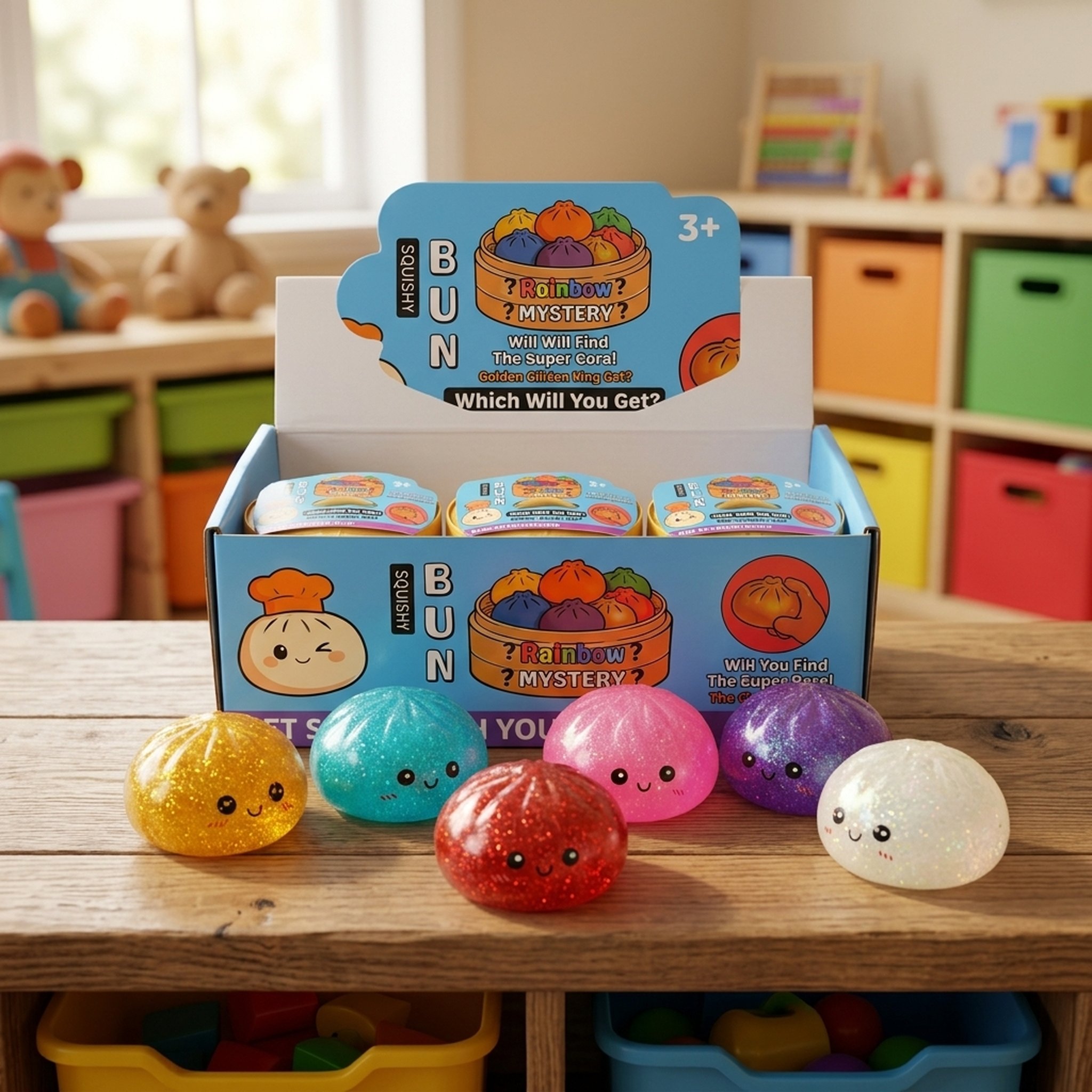 Kanha Toys & Gift Gallery Glittery Squishy Mystery Bun Toys
