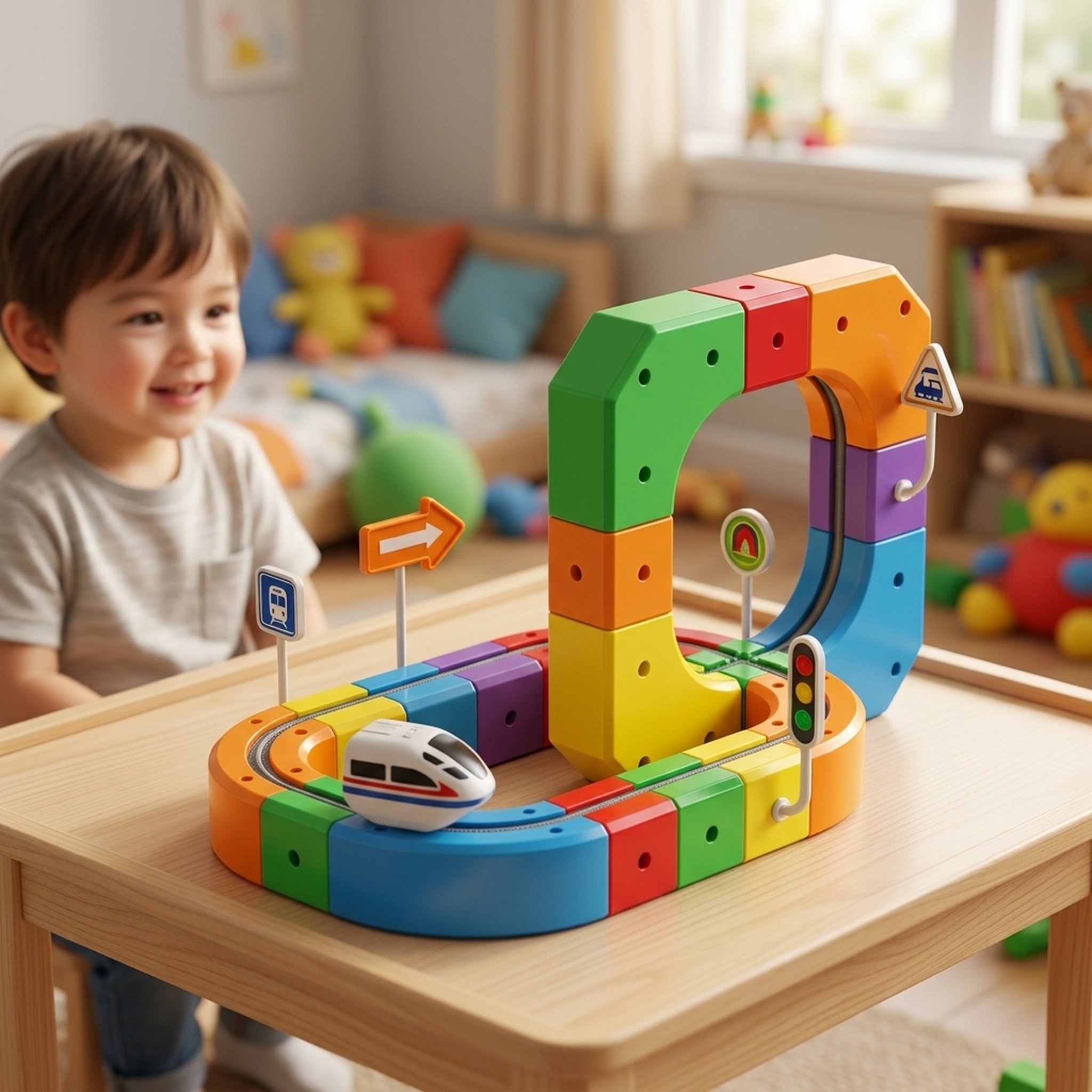 Kanha Toys & Gift Gallery Colorful Magnetic Train Track Set