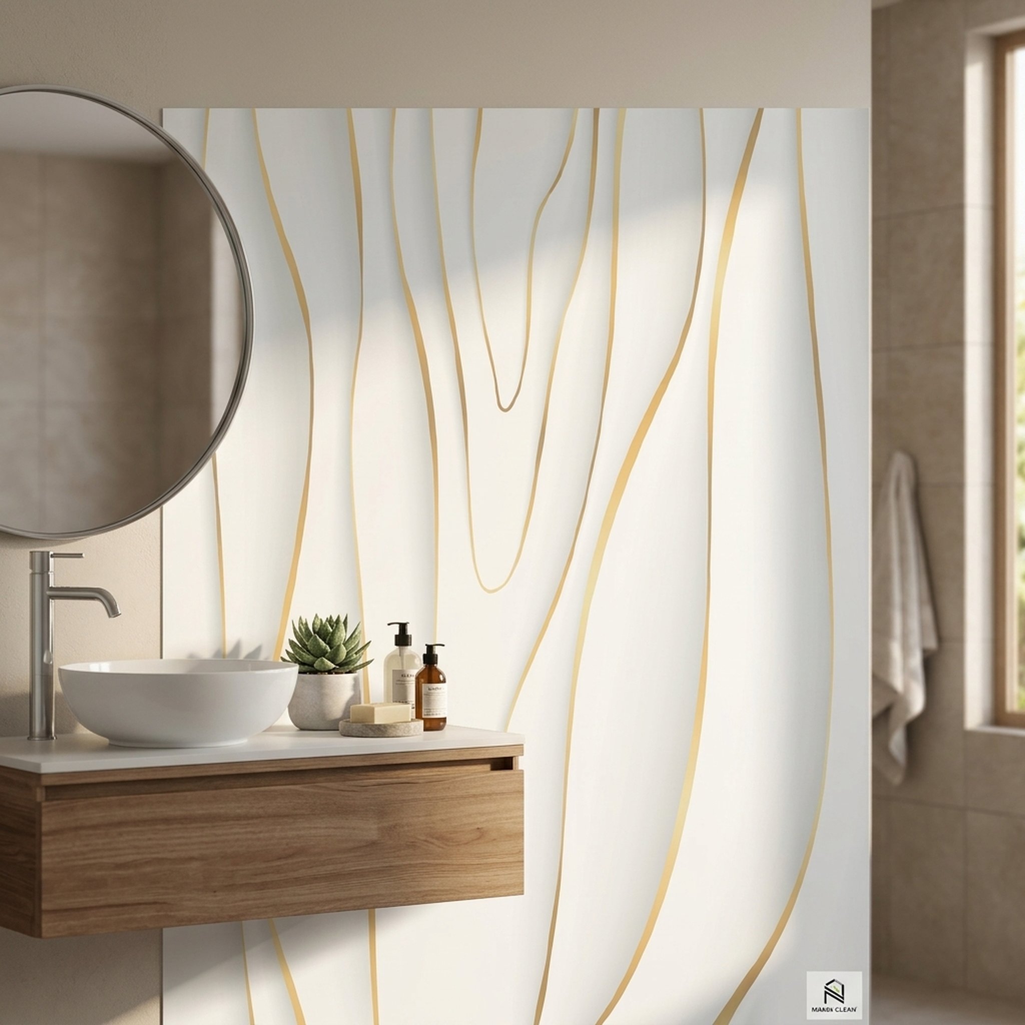 GURU JI DECOR AND ELECTRICAL Luxury White Gold Textured Wall Panel