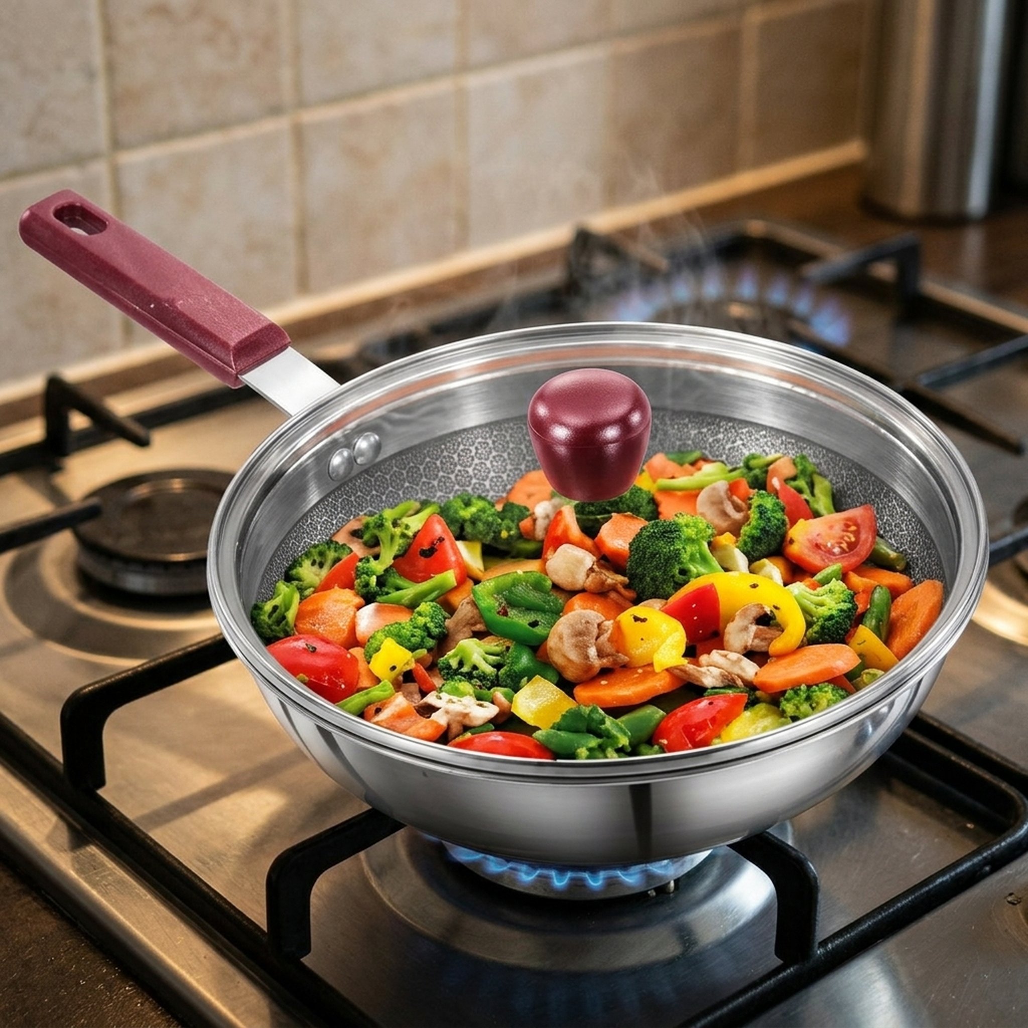 Hawkins Stainless Steel Deep Fry Pan With Lid