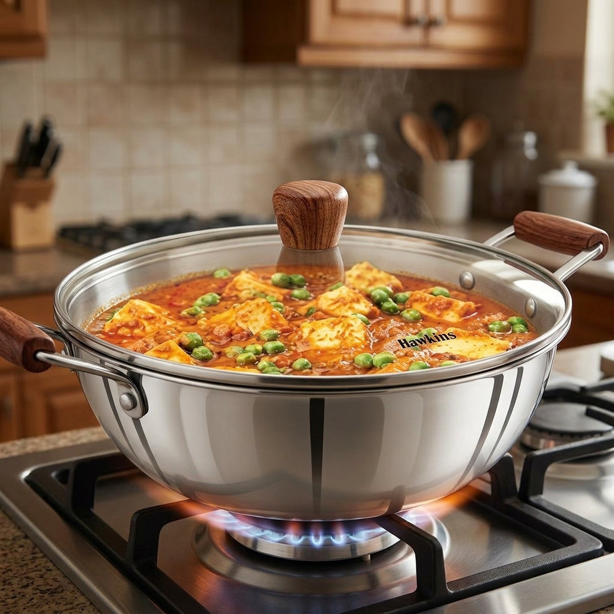 Hawkins Stainless Steel Kadhai with Glass Lid