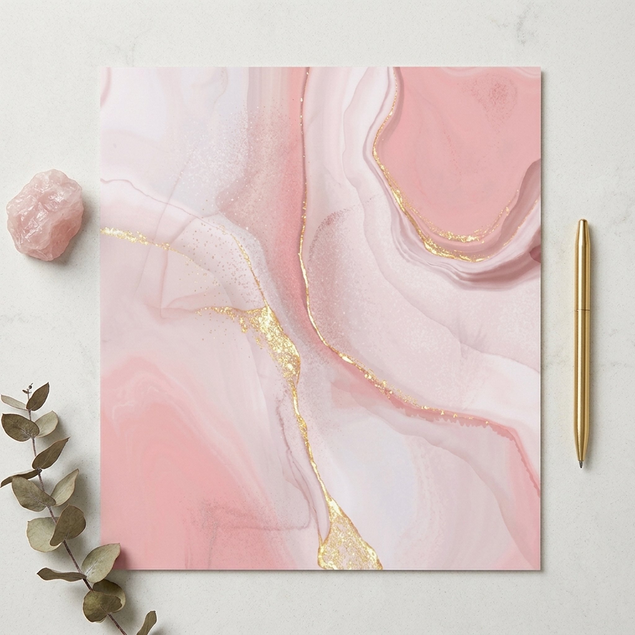 GURU JI DECOR AND ELECTRICAL Pink Gold Abstract Marble Wall Panel 4