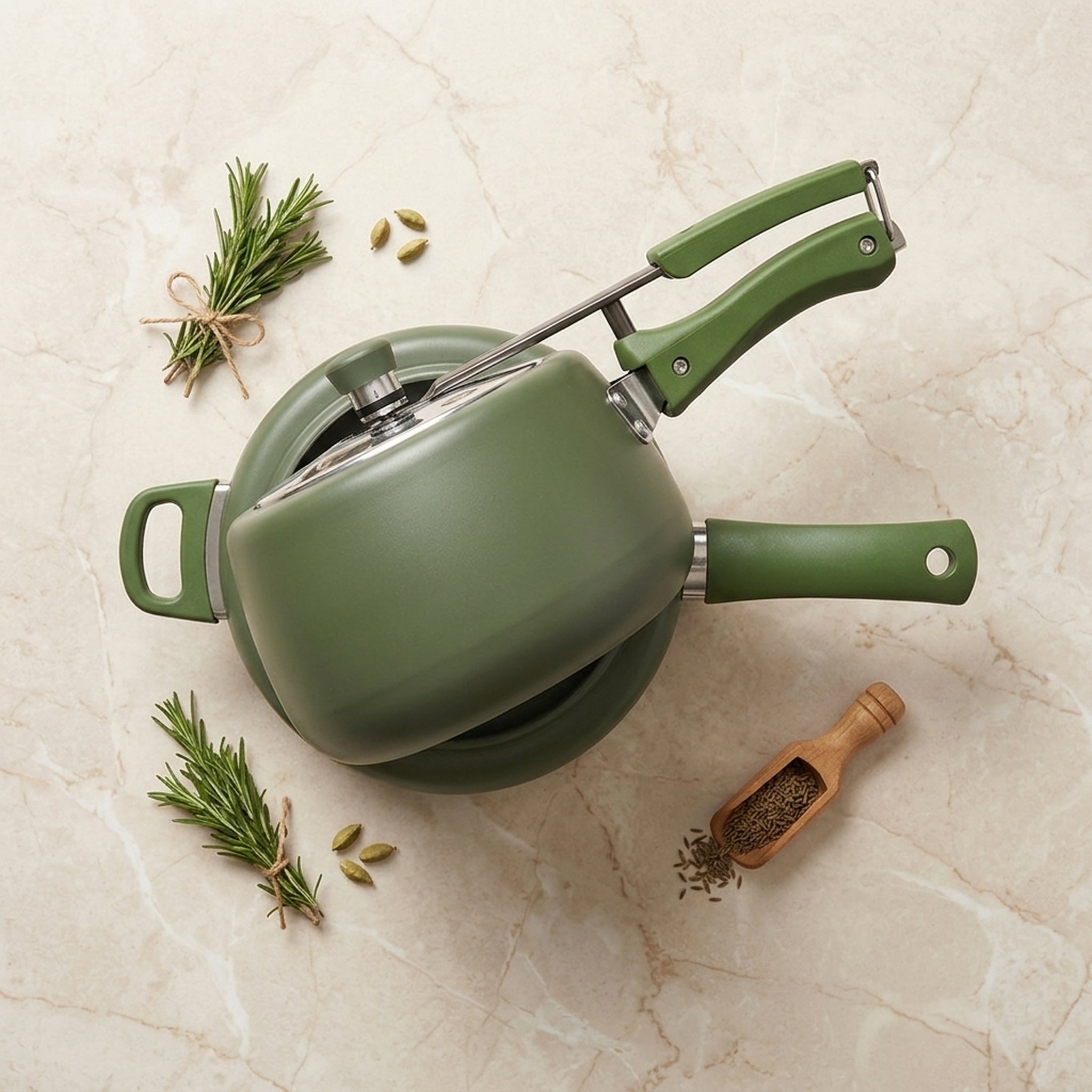 Olive Green Pressure Cooker 3