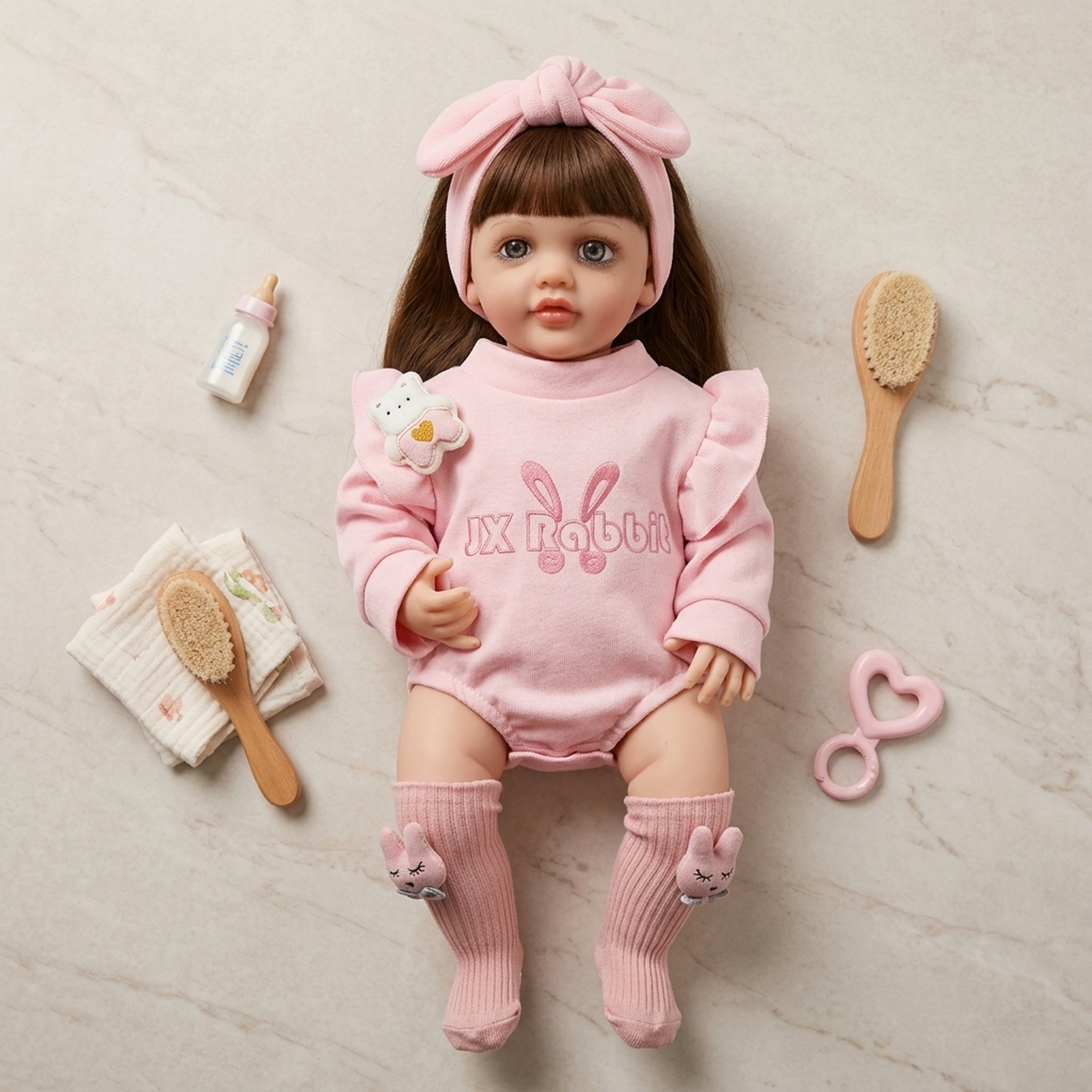 Kanha Toys & Gift Gallery Lifelike Baby Doll with Pink Outfit 5