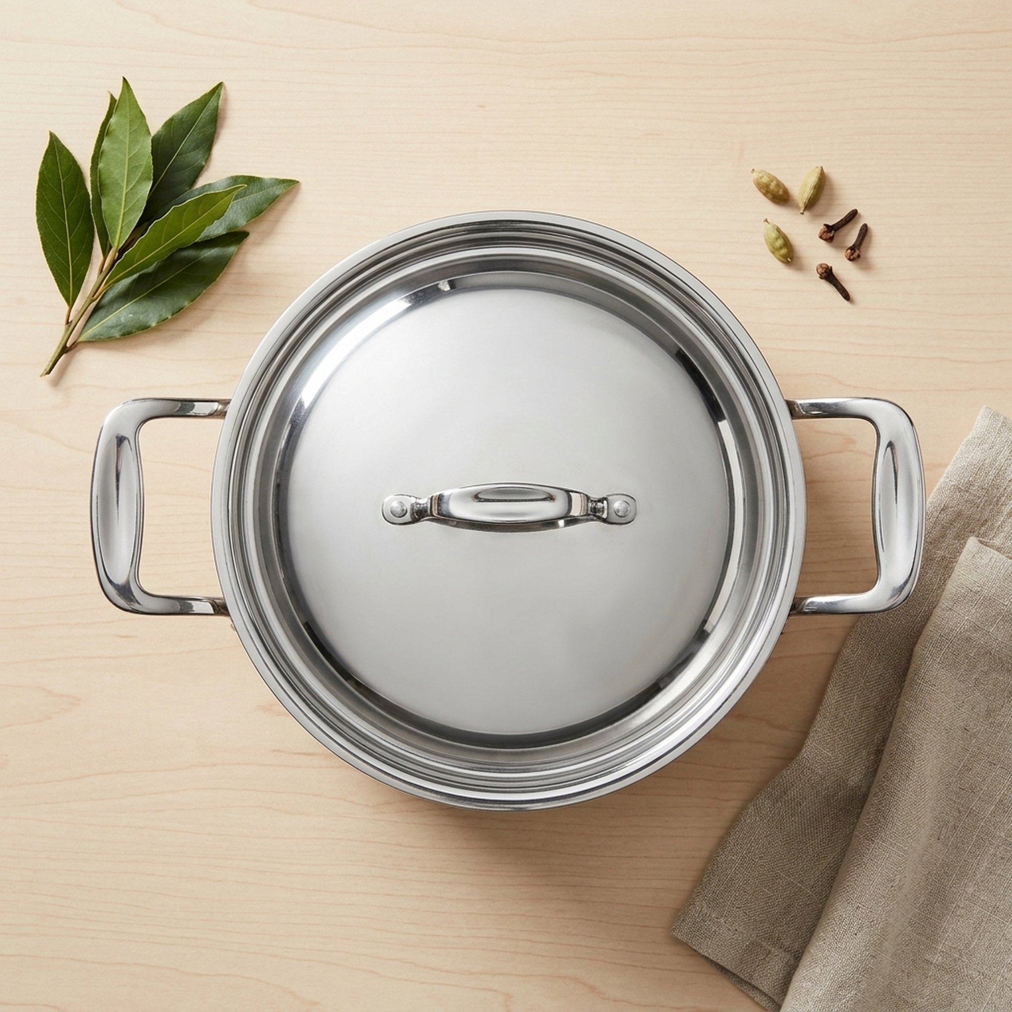 Mahavir Crockery Stainless Steel Cooking Pot With Lid 4