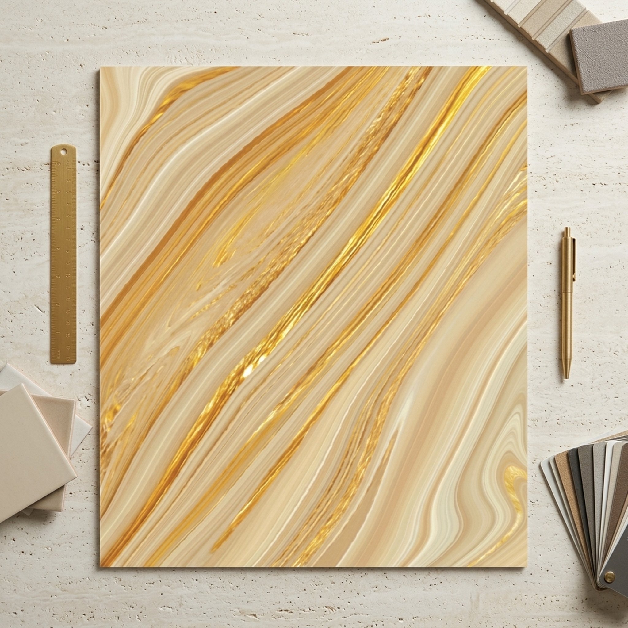 GURU JI DECOR AND ELECTRICAL Gold Swirl Marble Finish Wall Panel 5