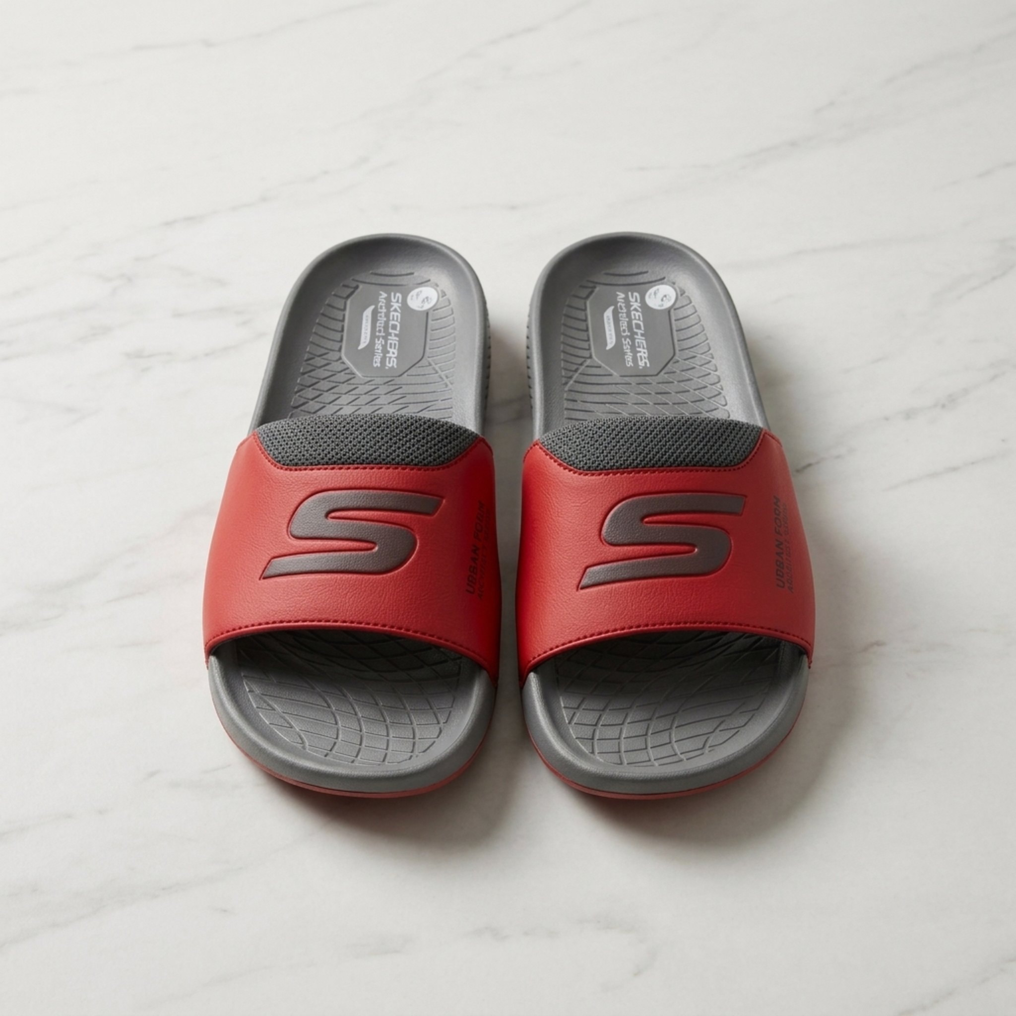 Men's Red Black Grey Slide Sandals 3