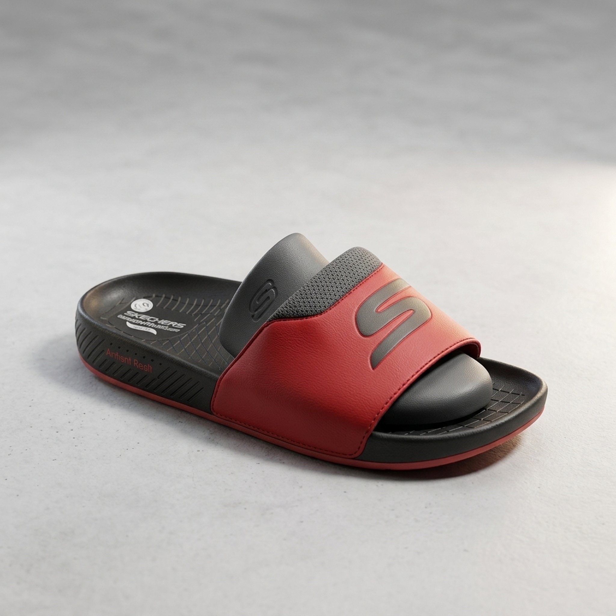 Men's Red Black Grey Slide Sandals 2